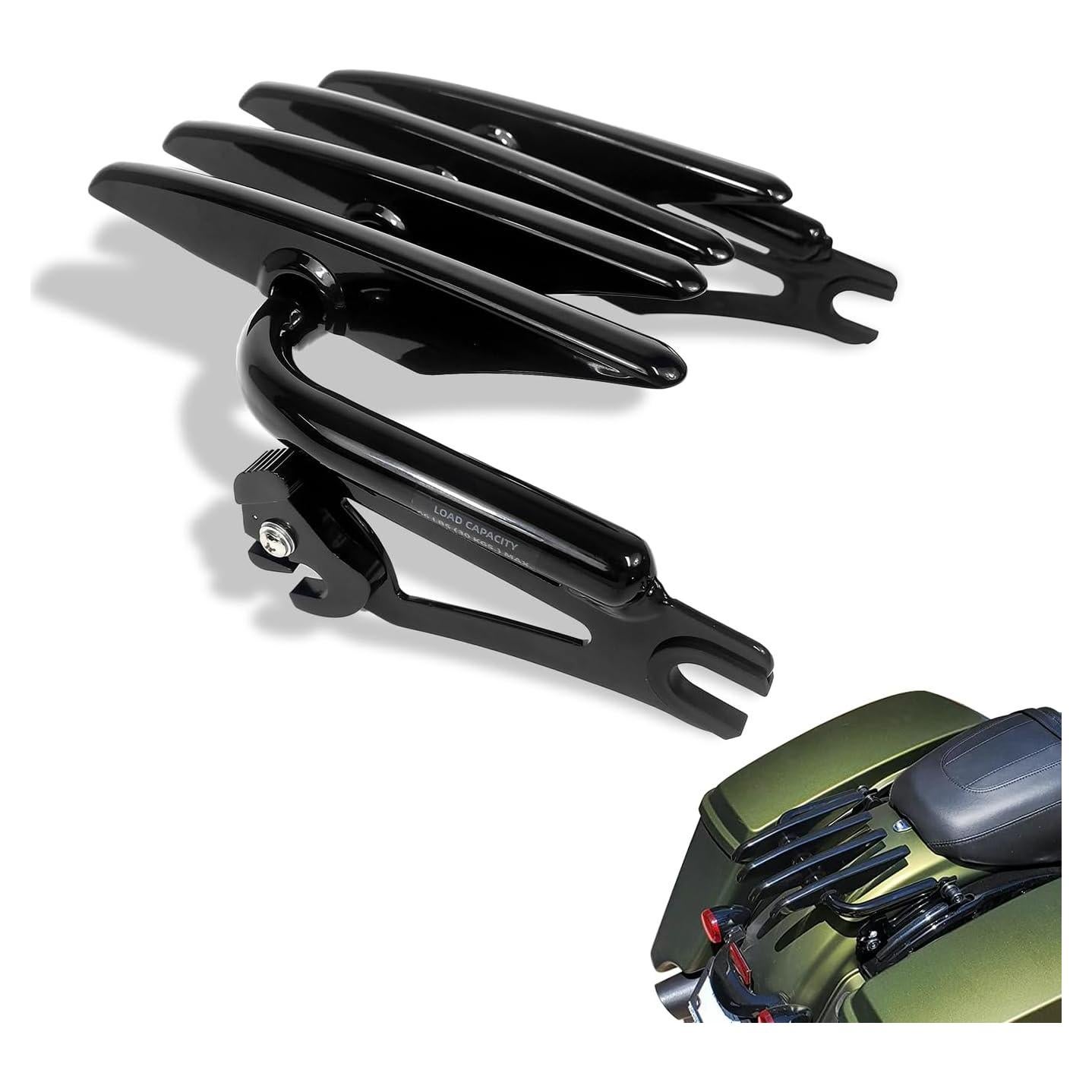 Soporte de Equipaje Desmontable DreDoggMoto Negro para Harley Touring 2009-2024