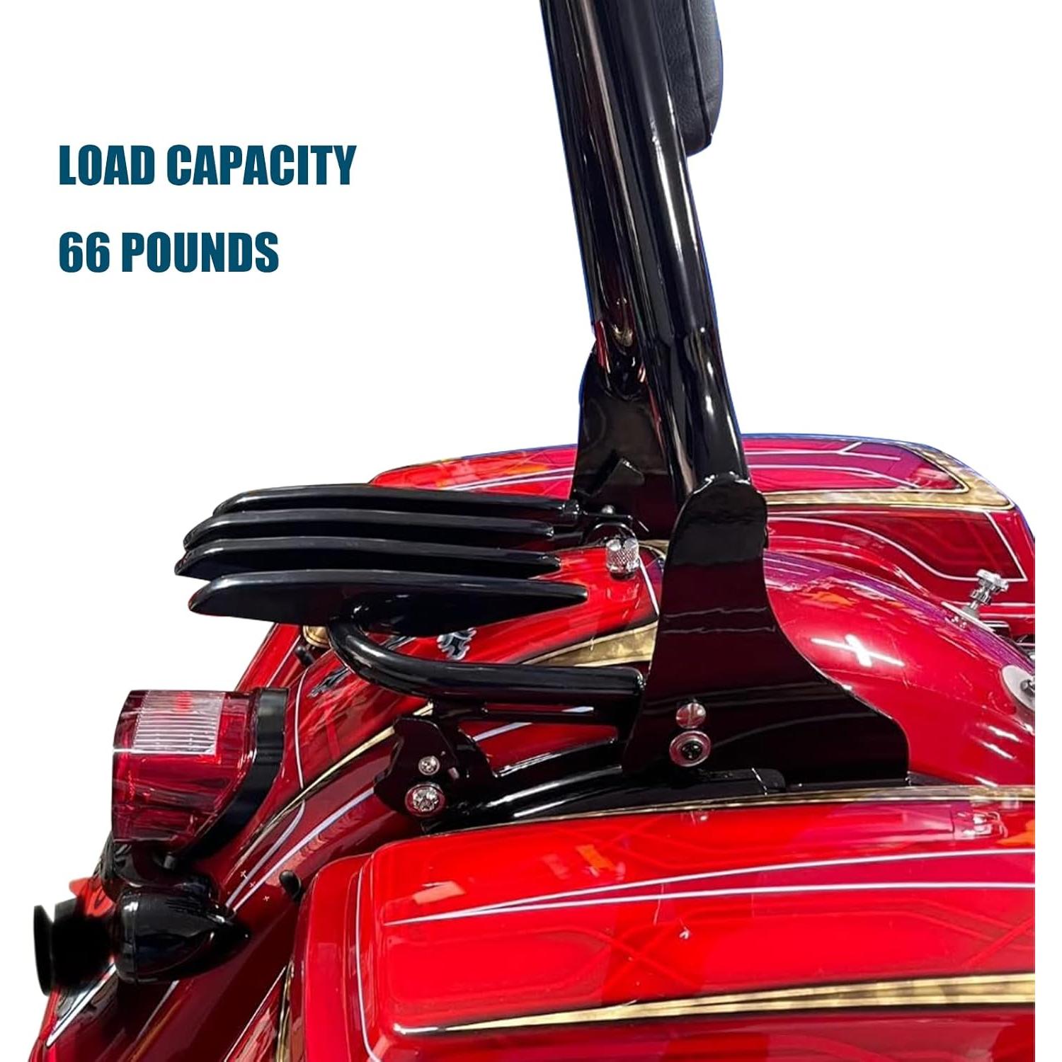 Soporte de Equipaje Desmontable DreDoggMoto Negro para Harley Touring 2009-2024