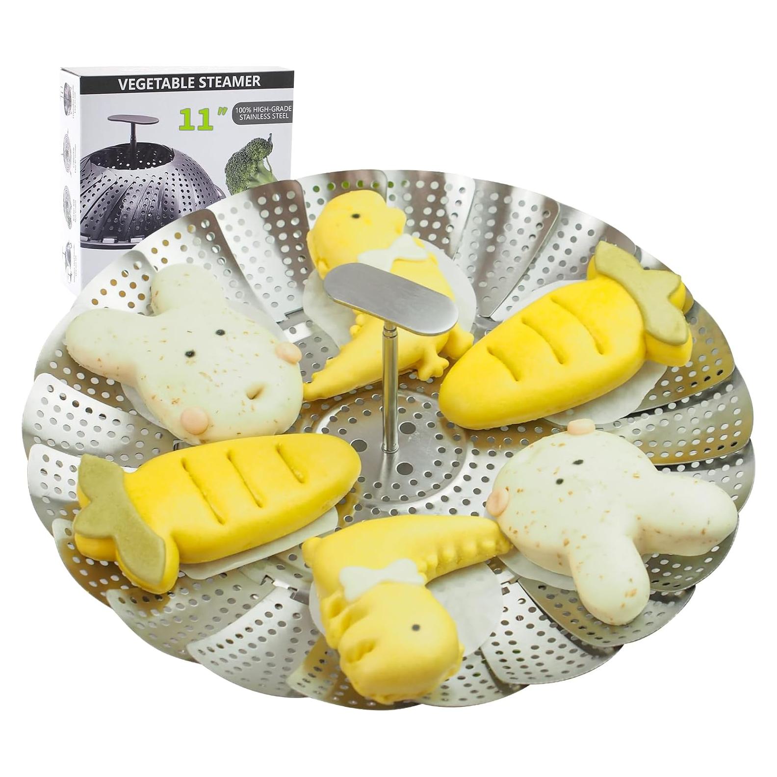 Cesta de Vapor Plegable Acero Inoxidable 11" para Verduras