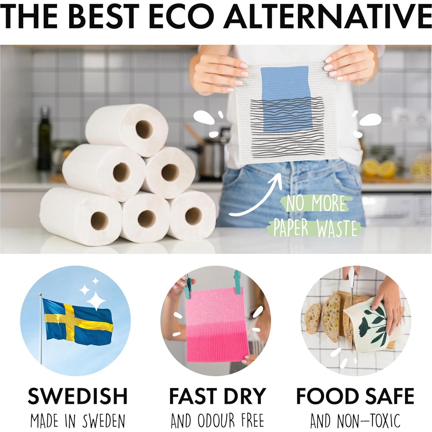 Paquete de 5 Paños de Cocina Biodegradables SUPERSCANDI