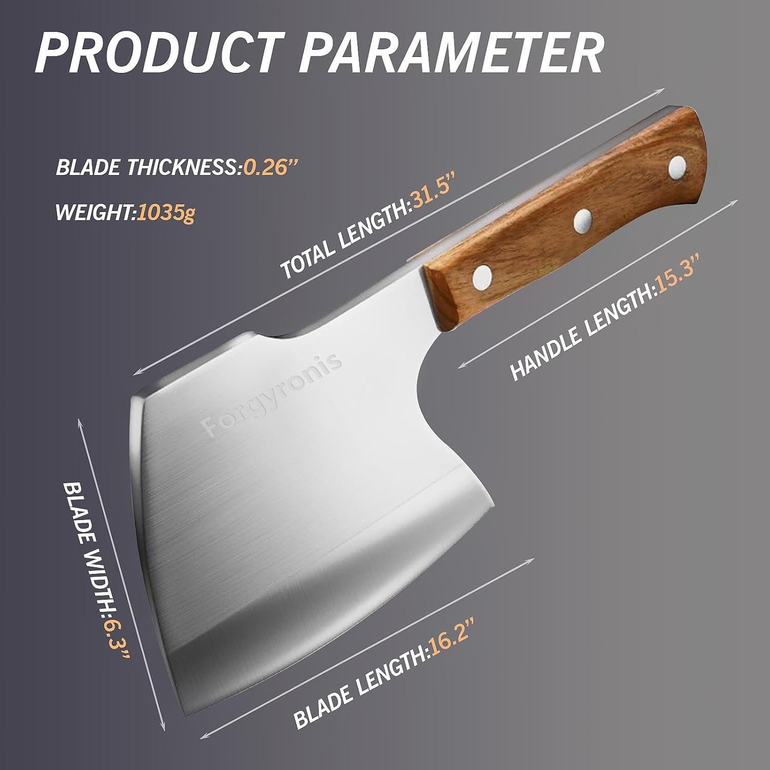 Cuchillo de Carnicero Forgyronis 16 cm Forjado a Mano Alta Resistencia