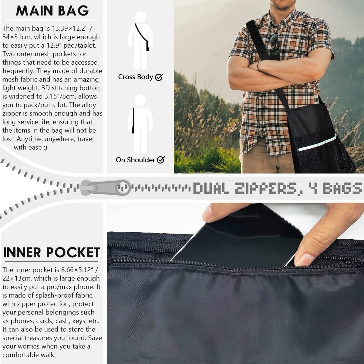 Bolsa de Malla Semi Transparente Cruzada Qiipii para Adultos