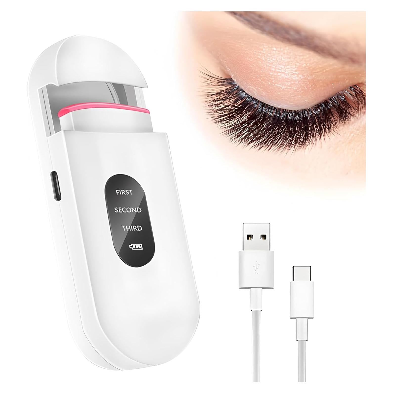 Rizador de Pestañas Eléctrico PINjiaju Blanco con Pantalla LED