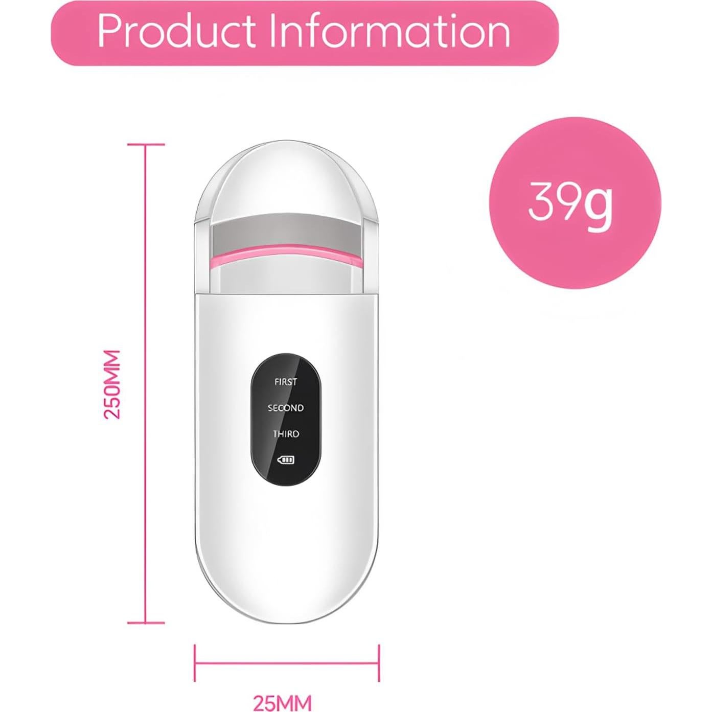 Rizador de Pestañas Eléctrico PINjiaju Blanco con Pantalla LED