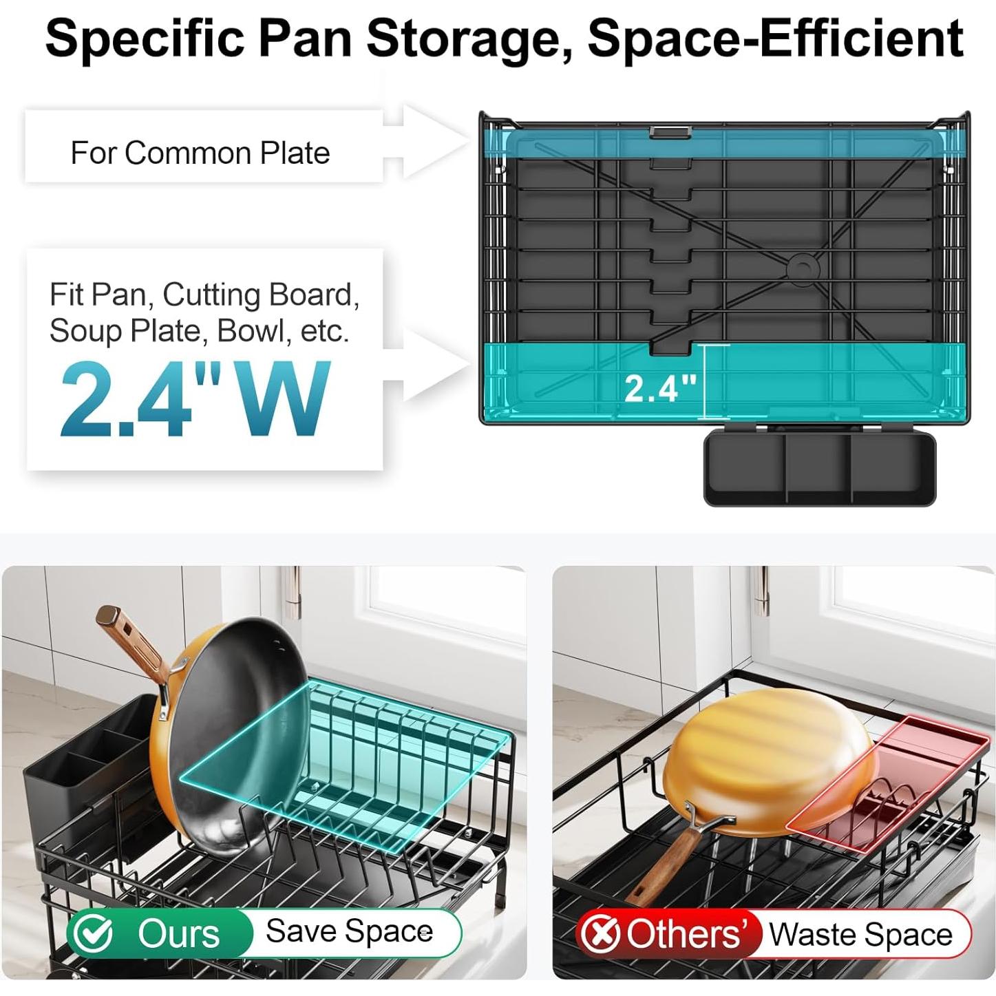 Estante de Secado de Platos Expandible GSlife - Antioxidante, Negro