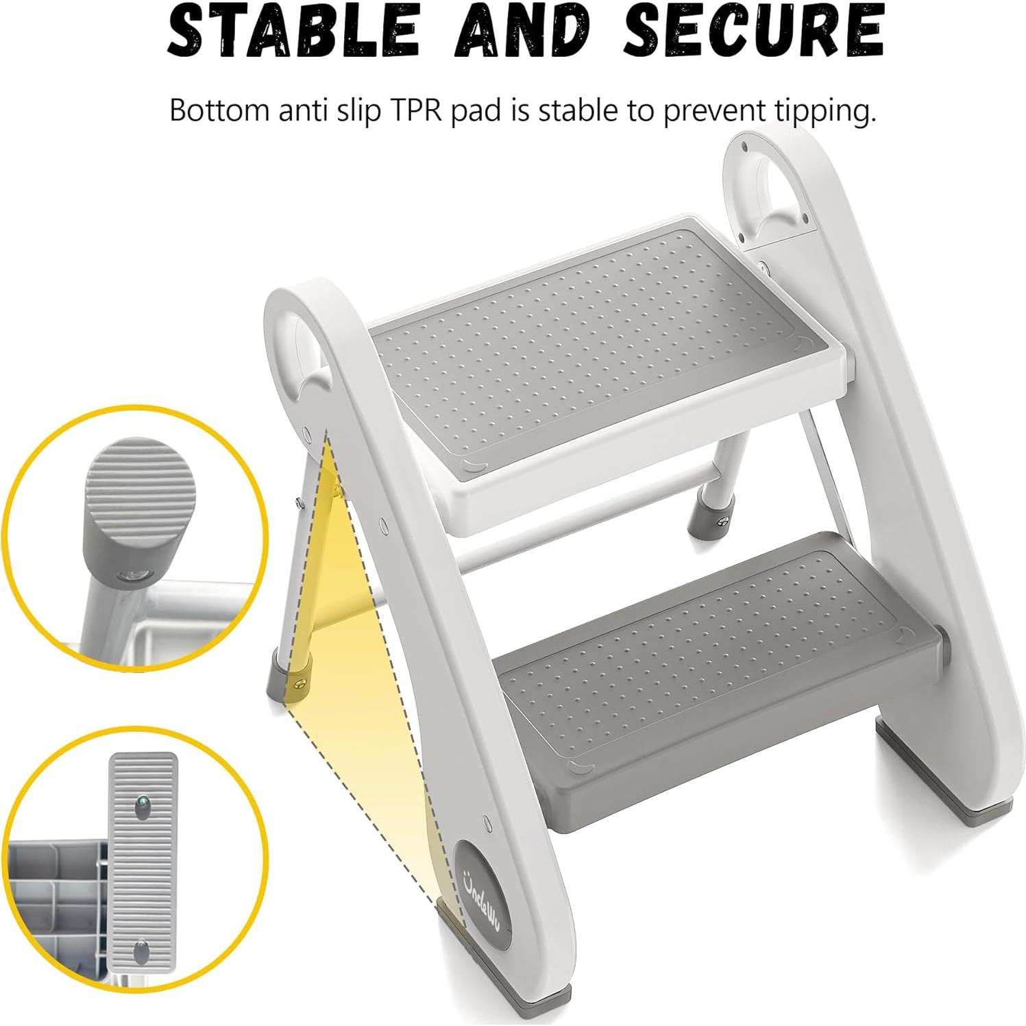 Taburete Plegable 2 Escalones Uncle Wu para Niños - Antideslizante
