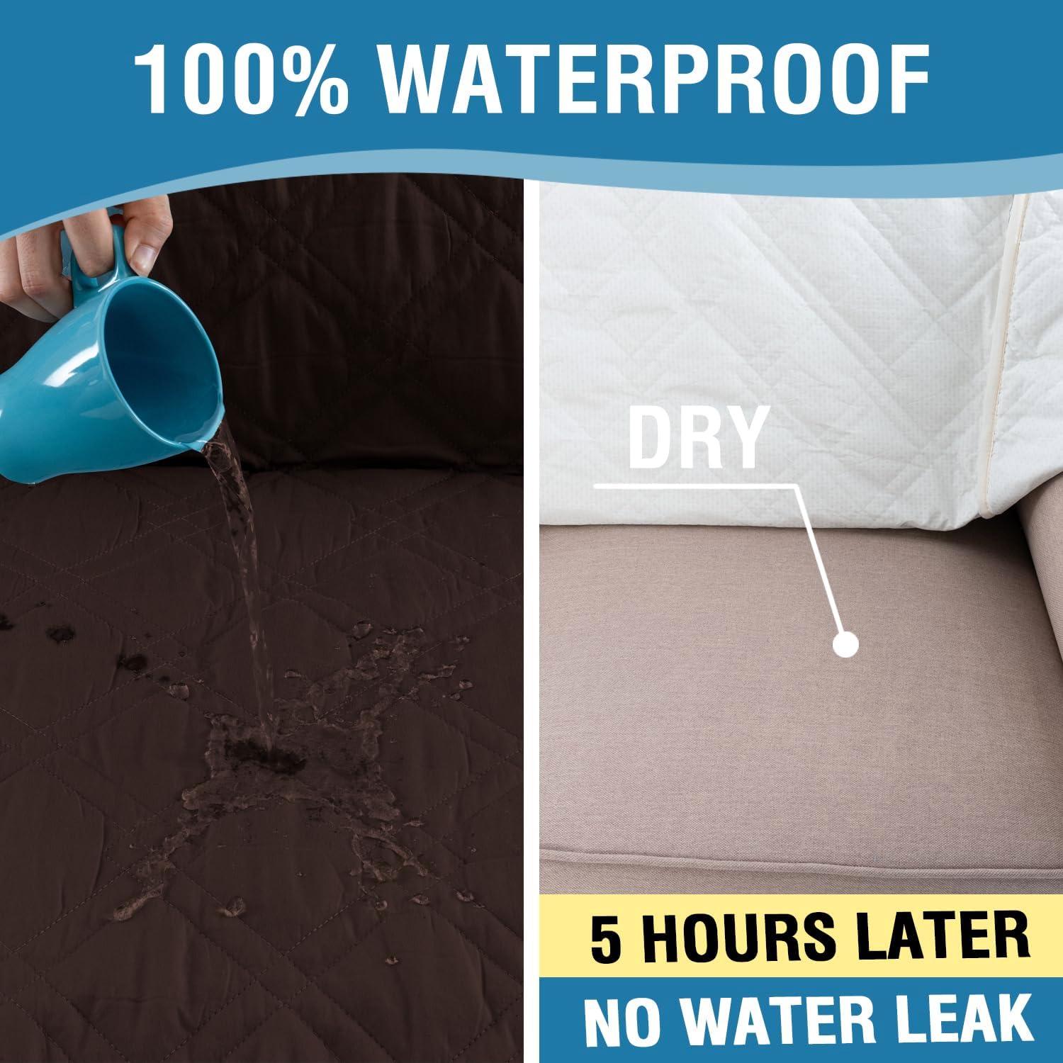 Fundas para Loveseat H.VERSAILTEX 100% Impermeable Marrón