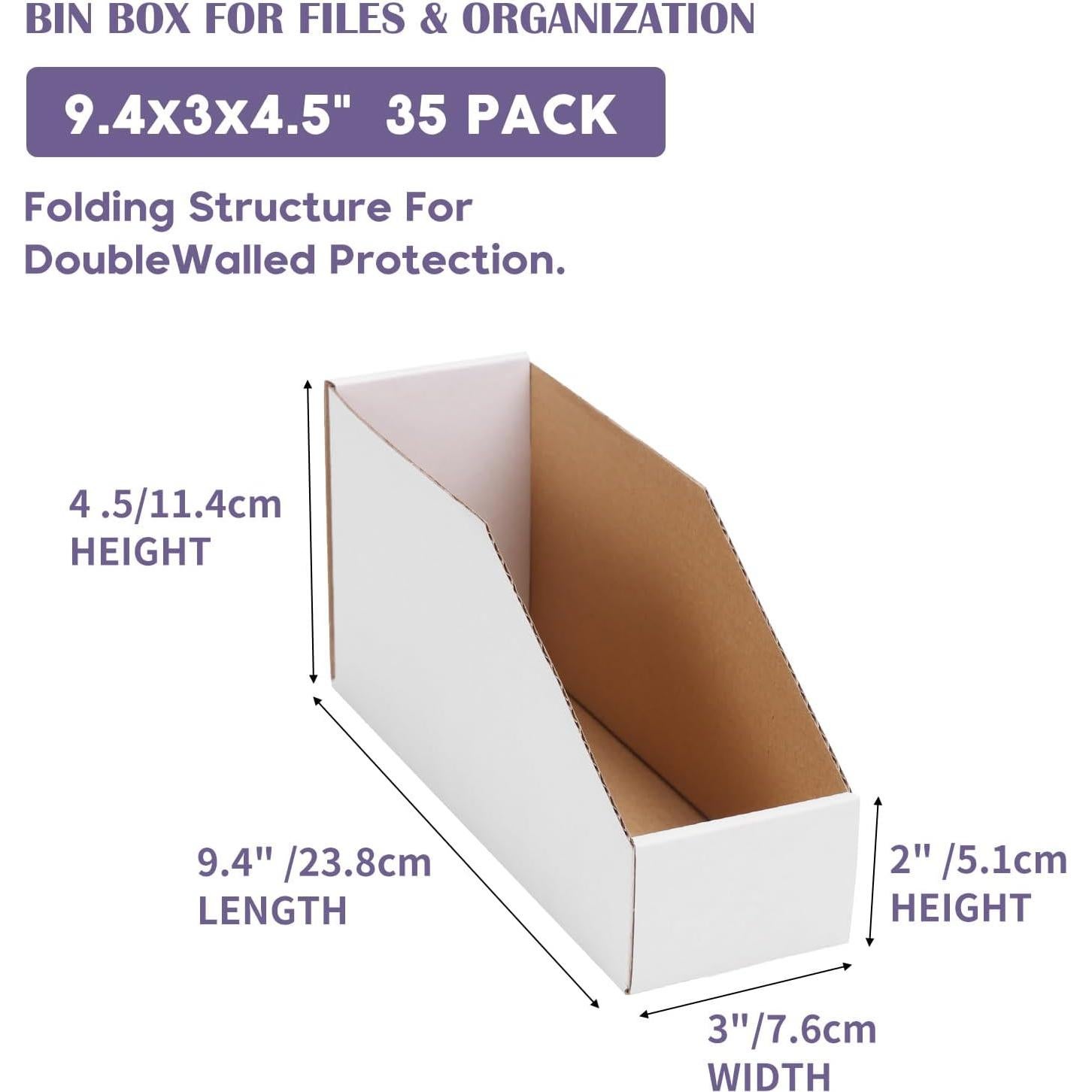 Cajas de Almacenamiento de Cartón EXYGLO 35 Paquetes 23.9x7.6x11.4 cm