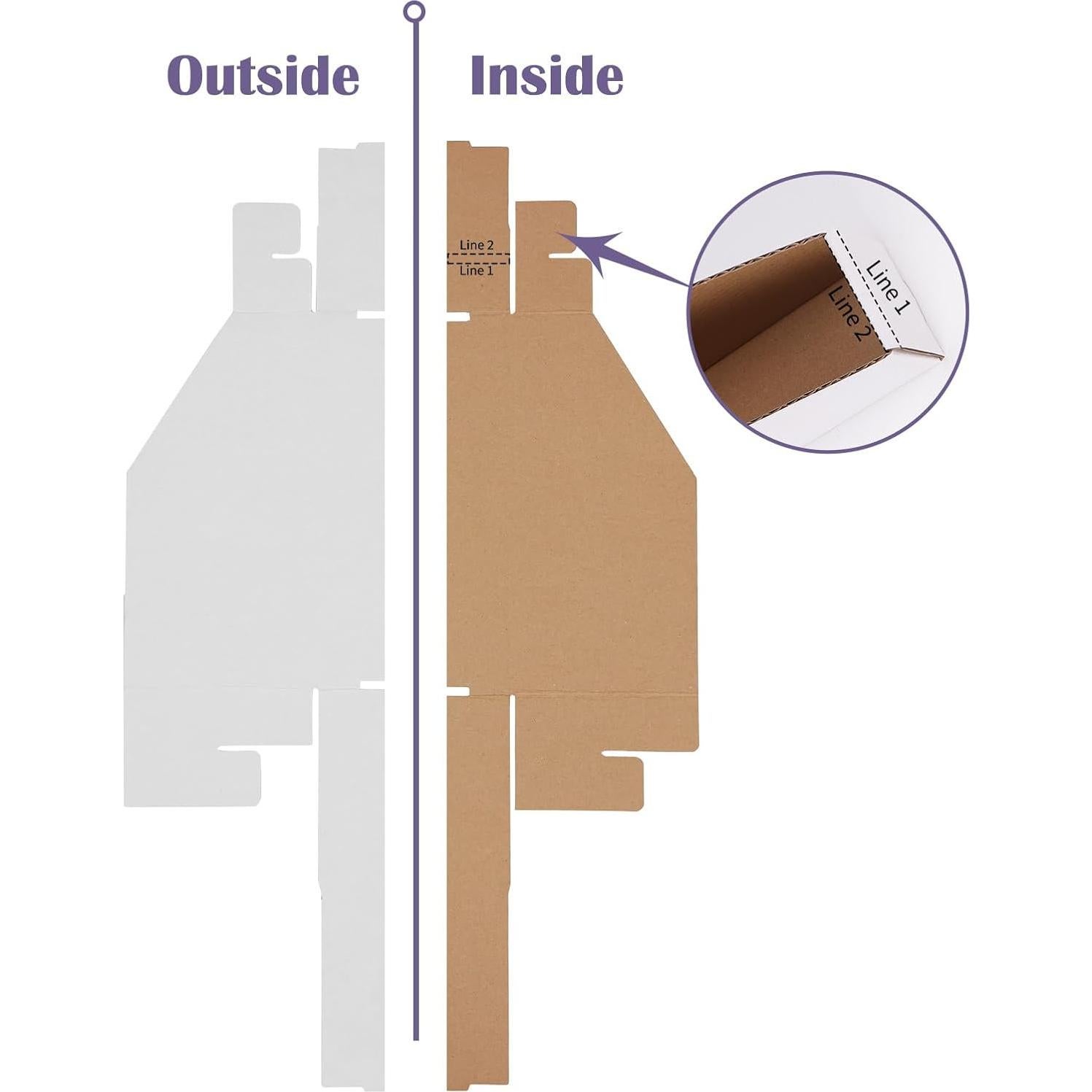 Cajas de Almacenamiento de Cartón EXYGLO 35 Paquetes 23.9x7.6x11.4 cm