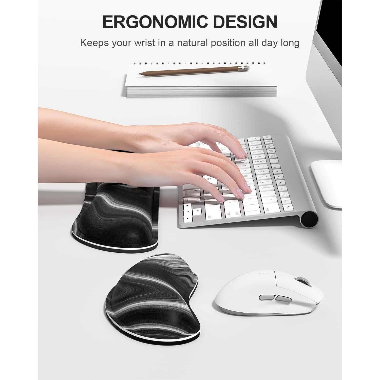 Alfombrilla de Ratón Grande Auhoahsil con Reposamuñecas 90x40cm