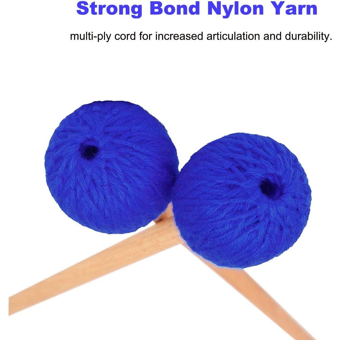 Mazas de Marimba YUNNLEZT Azules Medias Duras - Paquete de 2