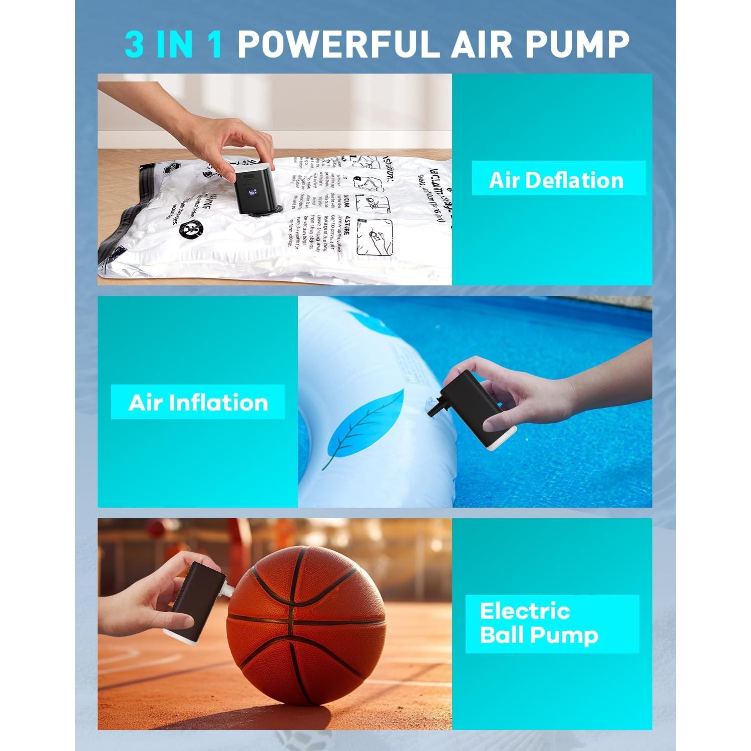 Bomba de Aire Eléctrica ZOPOM 5000mAh Portátil para Inflables