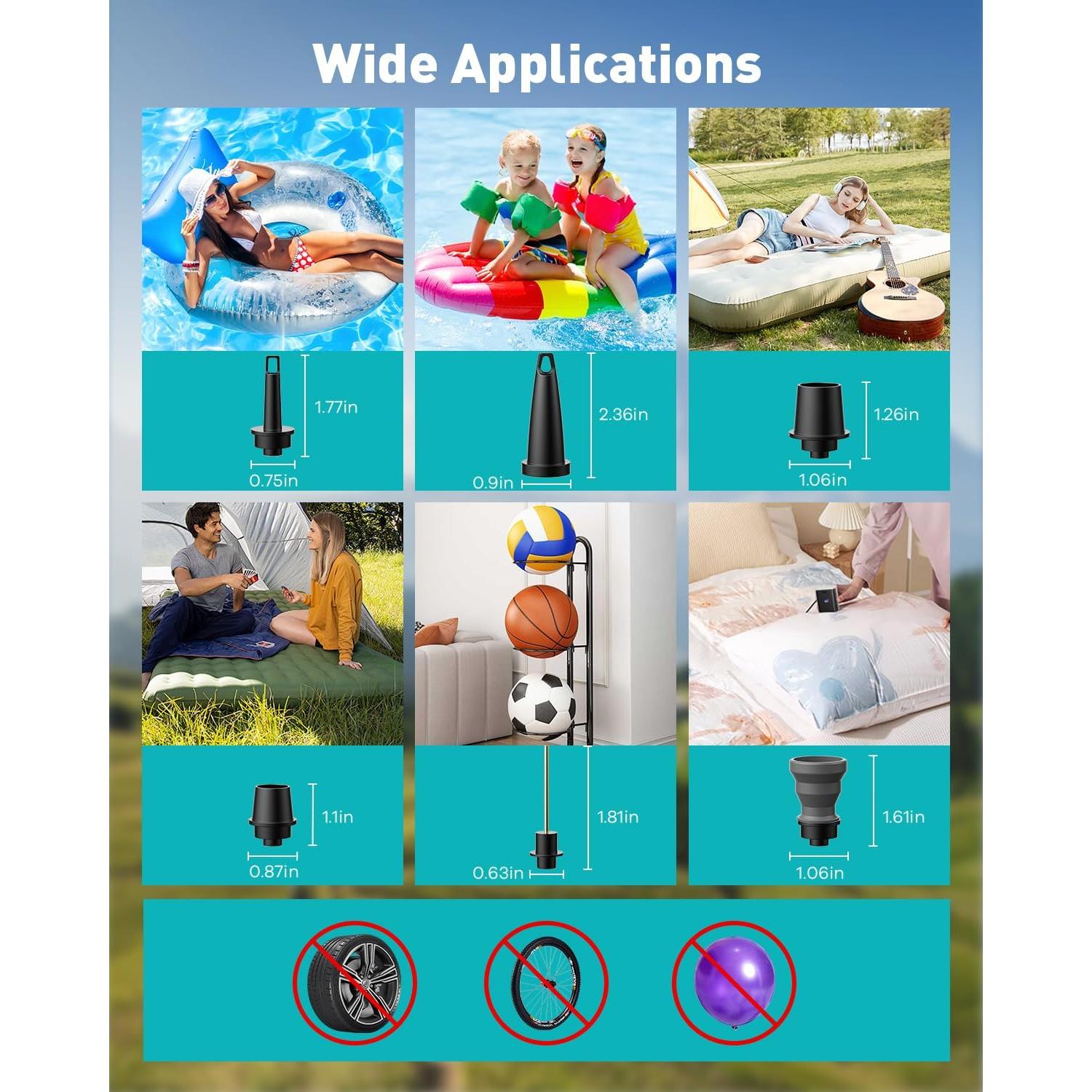 Bomba de Aire Eléctrica ZOPOM 5000mAh Portátil para Inflables