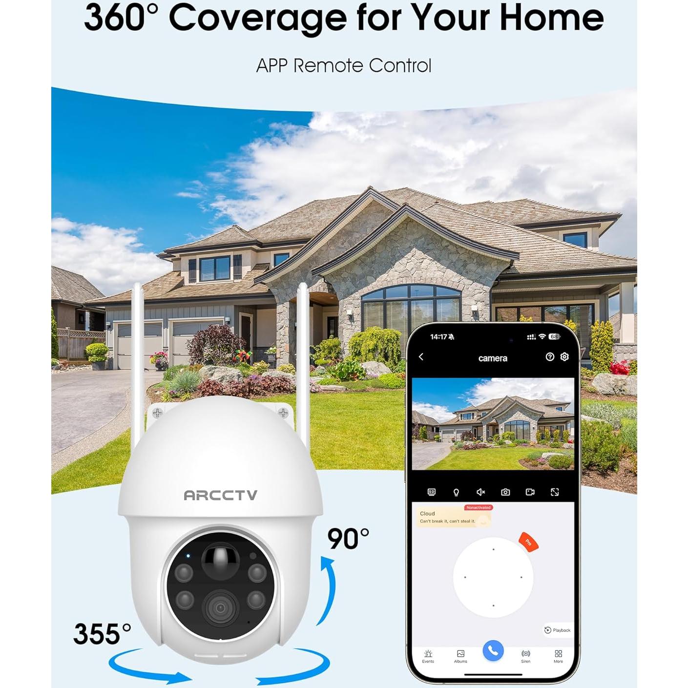 Cámara de Seguridad Solar Inalámbrica 4MP ARCCTV Q01 con Visión Nocturna