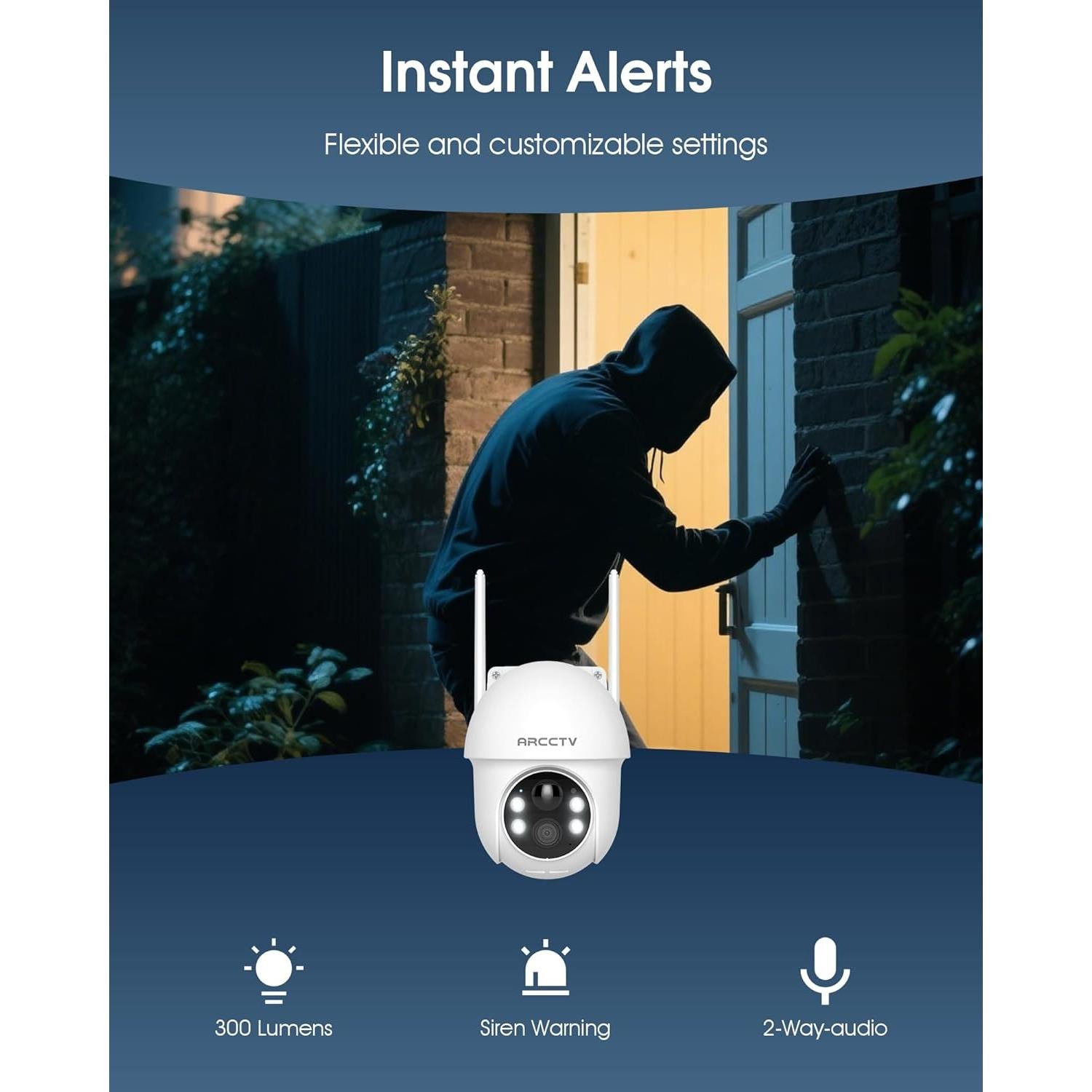 Cámara de Seguridad Solar Inalámbrica 4MP ARCCTV Q01 con Visión Nocturna