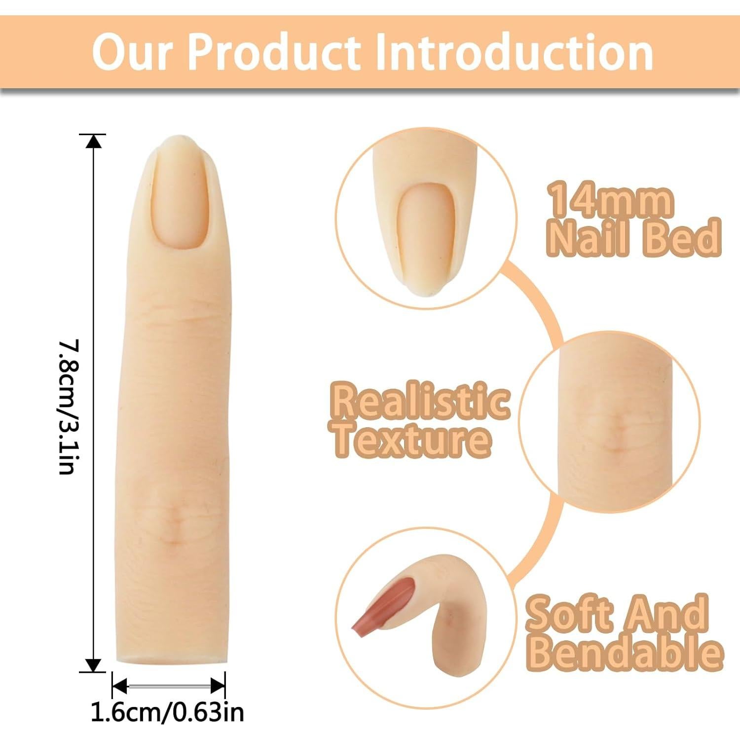 Dedo de Práctica de Silicona para Uñas Acrílicas Namgznso