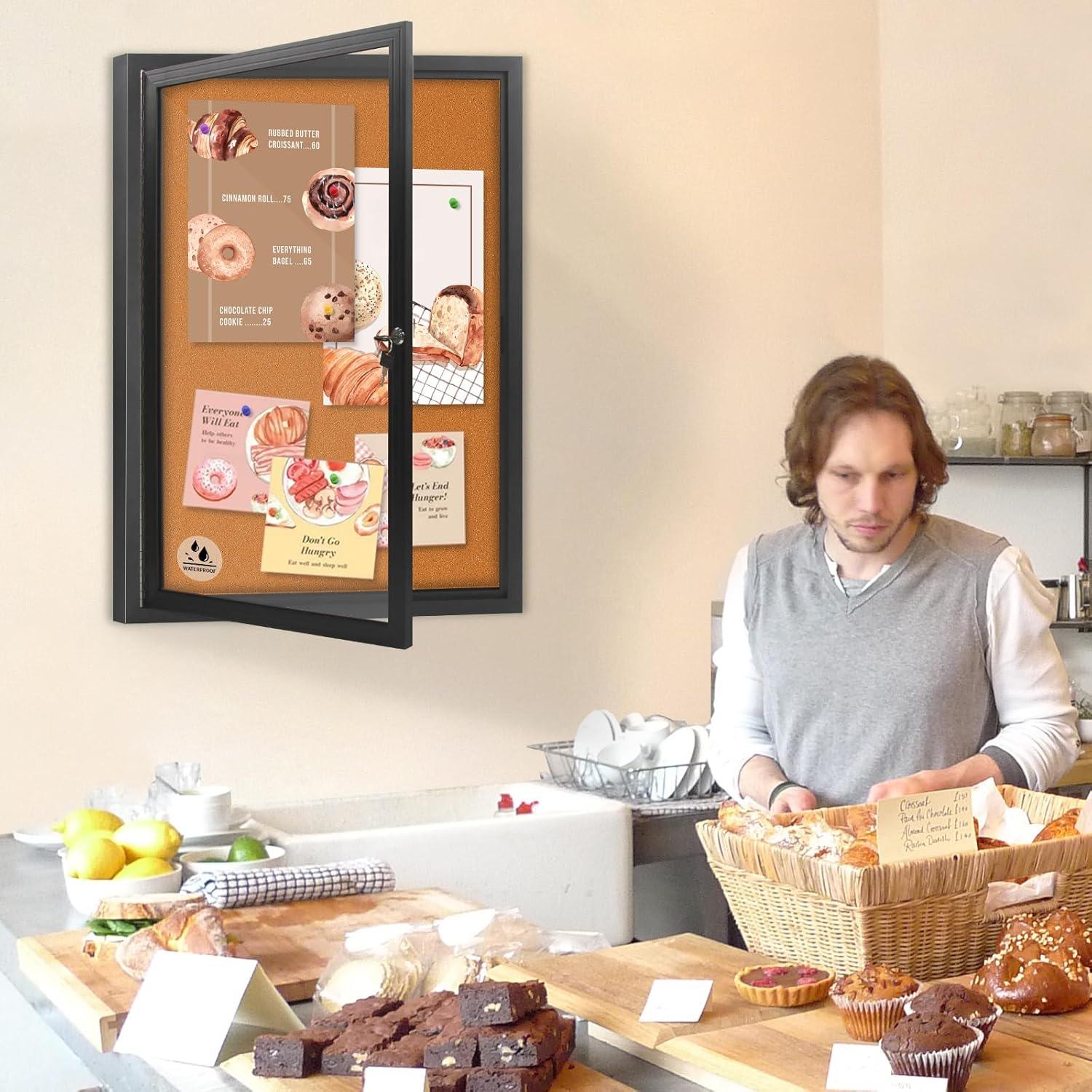 Tablero de Anuncios Cerrado Maxrieny 91.44x60.96 cm Corcho