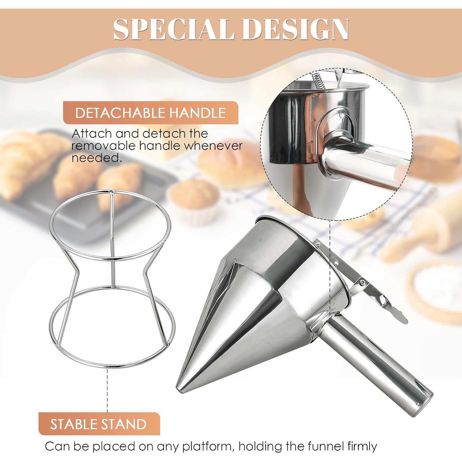 Dispensador de Masa para Panqueques MAOPINER 600ml Acero Inoxidable