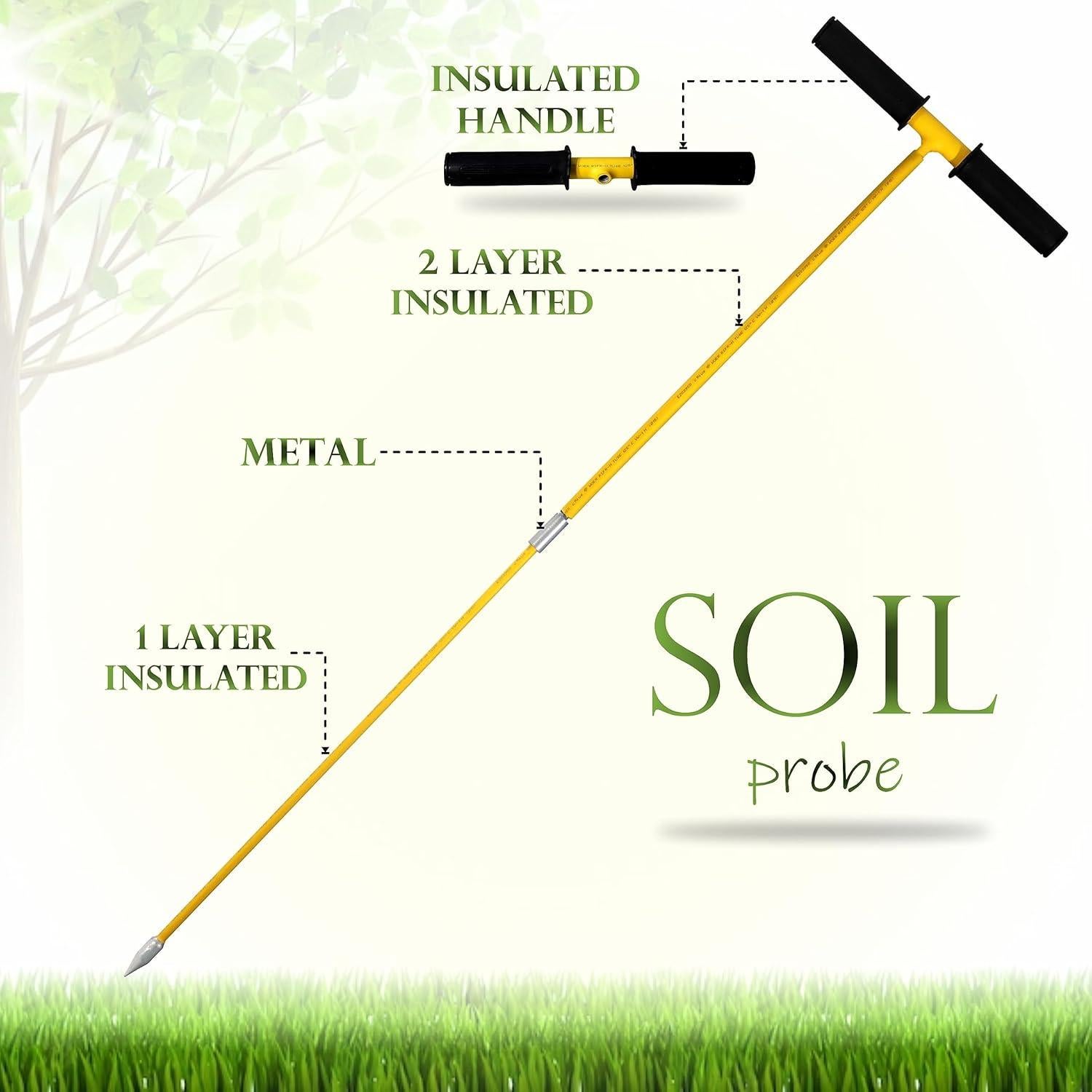 Varilla de Sonda de Suelo Metálica Aislada Febtech 81 cm