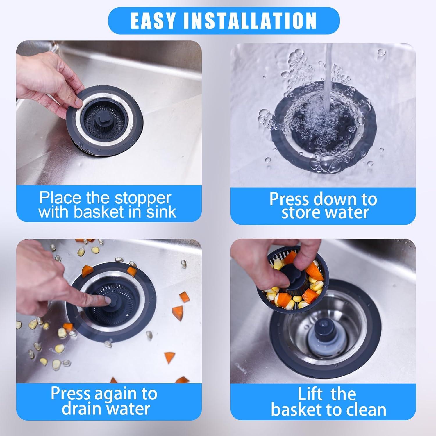 Paquete de 2 Filtros de Drenaje Ginbel Direct Acero Inoxidable 304