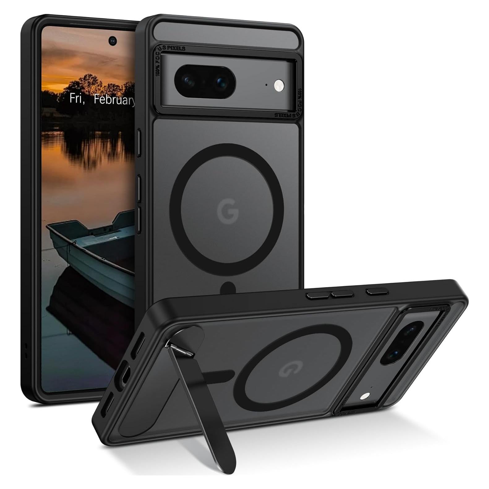 Funda GUAGUA para Google Pixel 7 con Soporte Invisible Negro