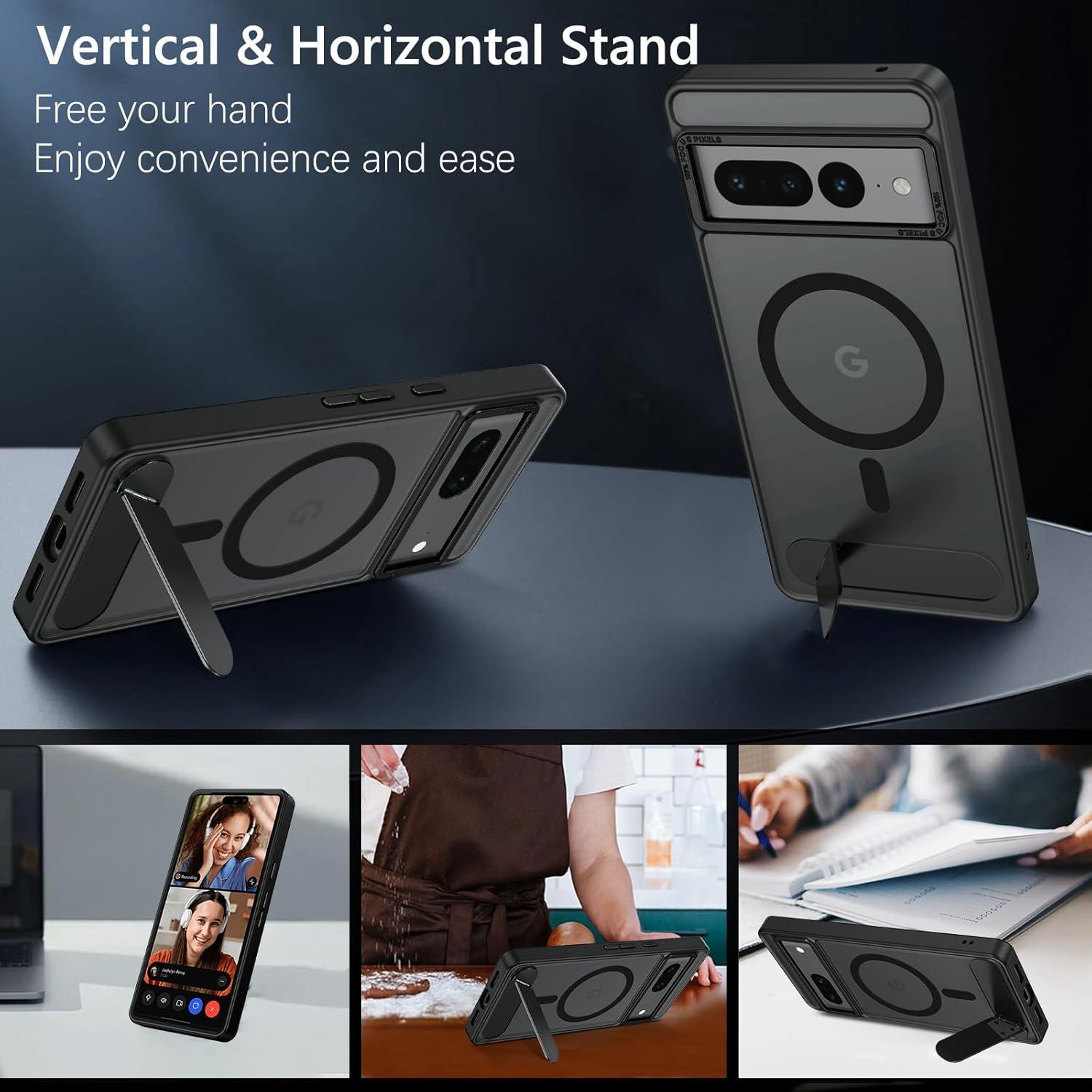 Funda GUAGUA para Google Pixel 7 con Soporte Invisible Negro