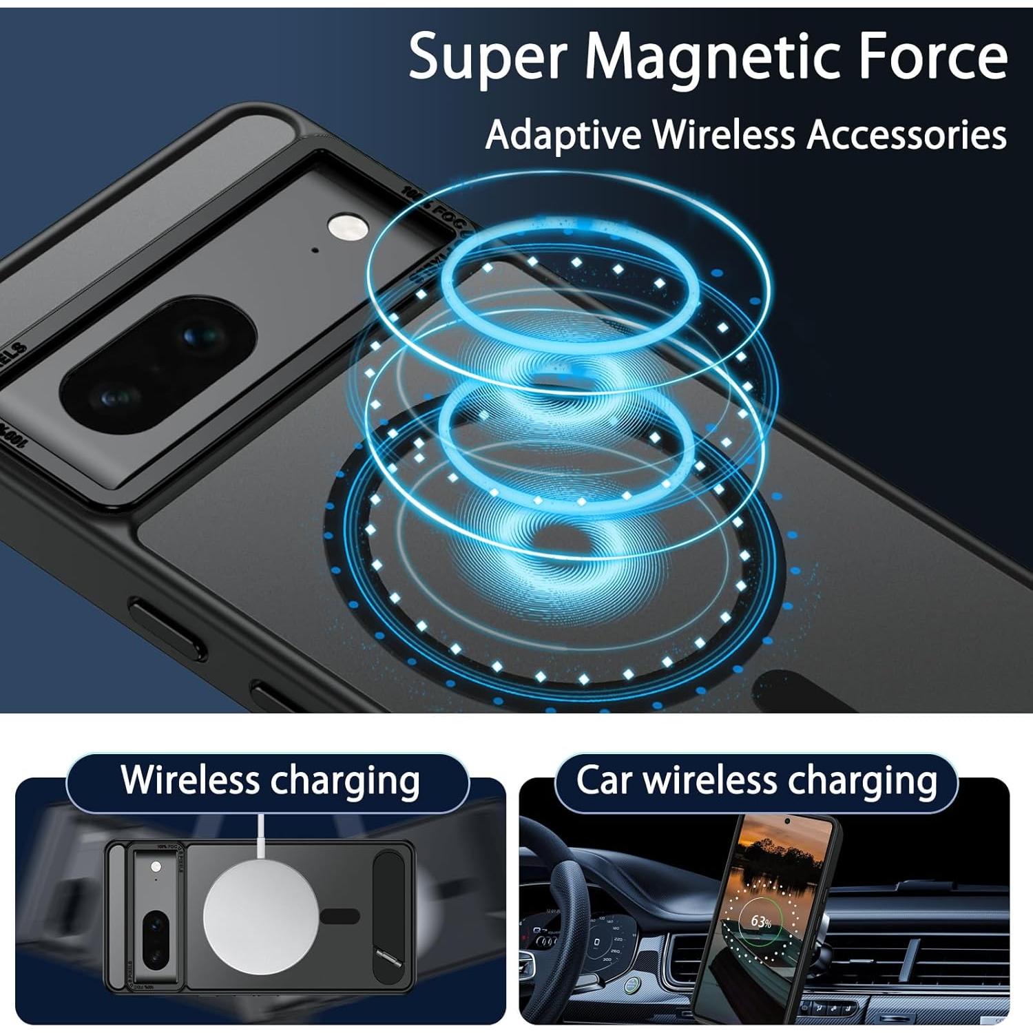 Funda GUAGUA para Google Pixel 7 con Soporte Invisible Negro