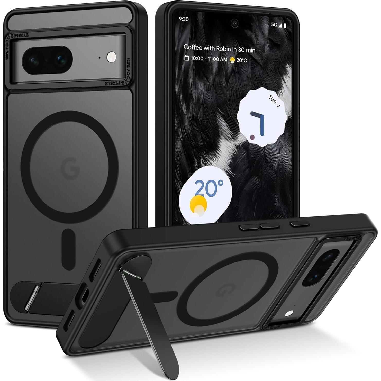 Funda GUAGUA para Google Pixel 7 con Soporte Invisible Negro