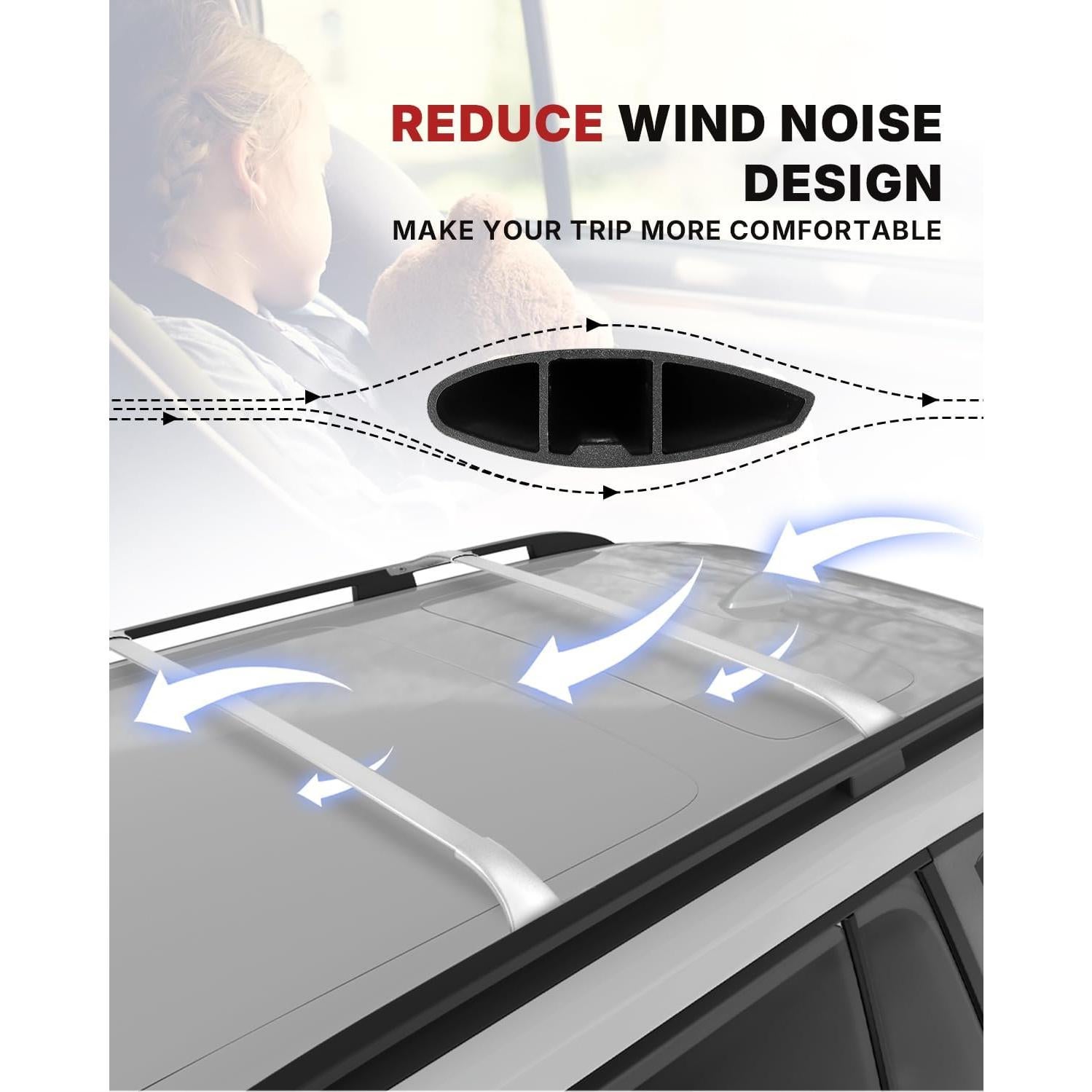 Barras Transversales de Techo Richeer para Rogue 2014-2020 100kg