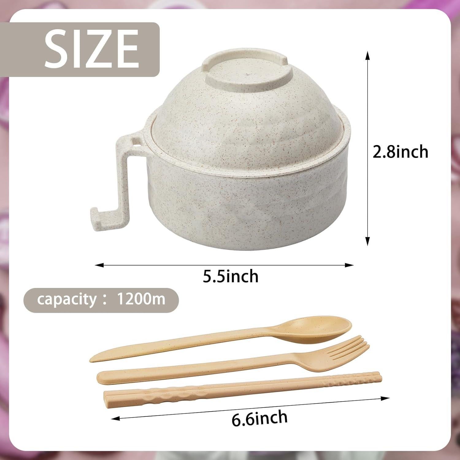 Set Cocedor de Ramen Microondas Romooa 930ml Beige