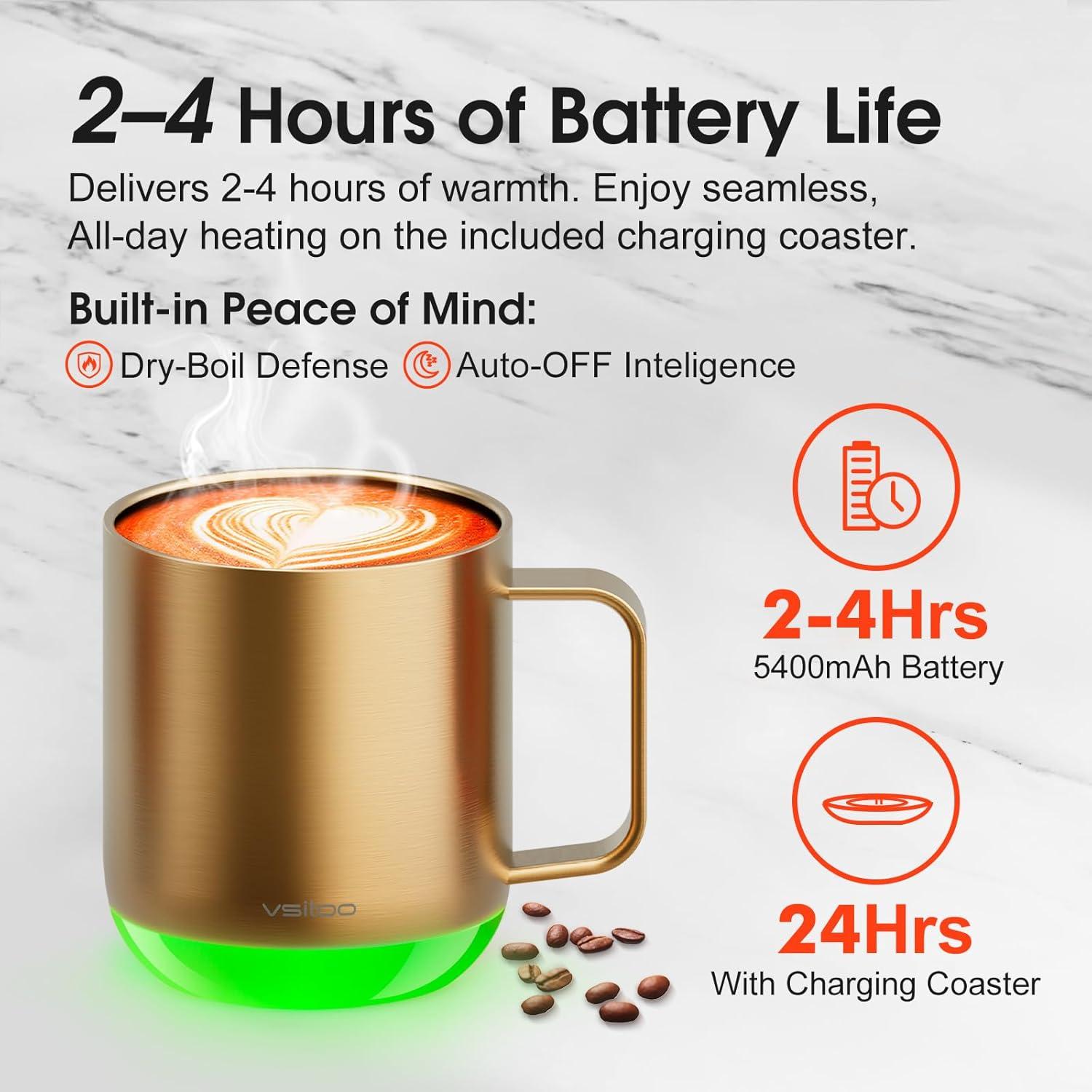 Taza de café inteligente Vsitoo S6 Plus 12oz control temperatura