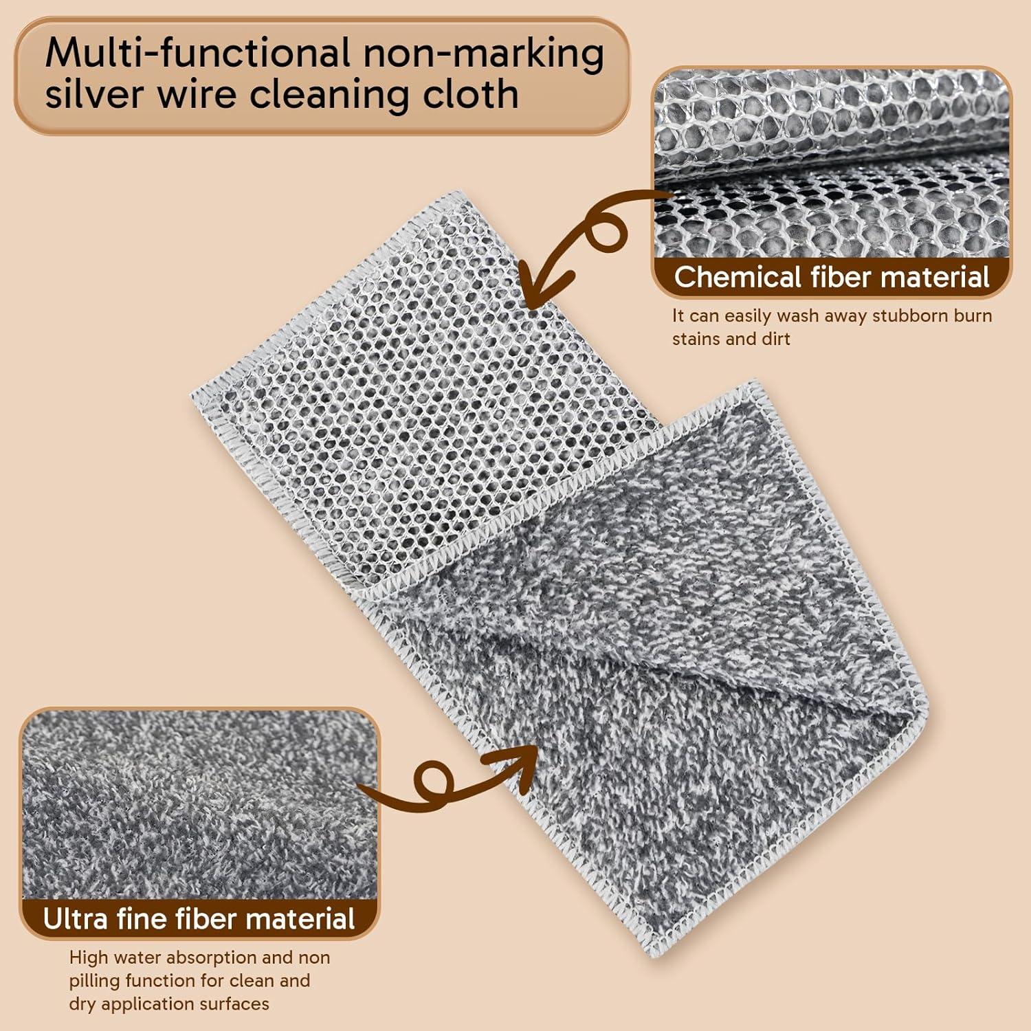 12 Paños de Cocina Puretor Doble Cara 20.1x20.1cm Antiestáticos