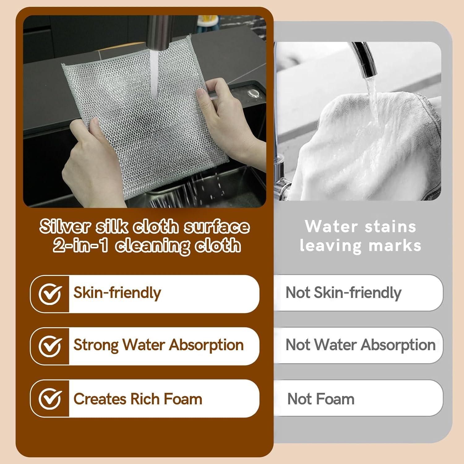 12 Paños de Cocina Puretor Doble Cara 20.1x20.1cm Antiestáticos