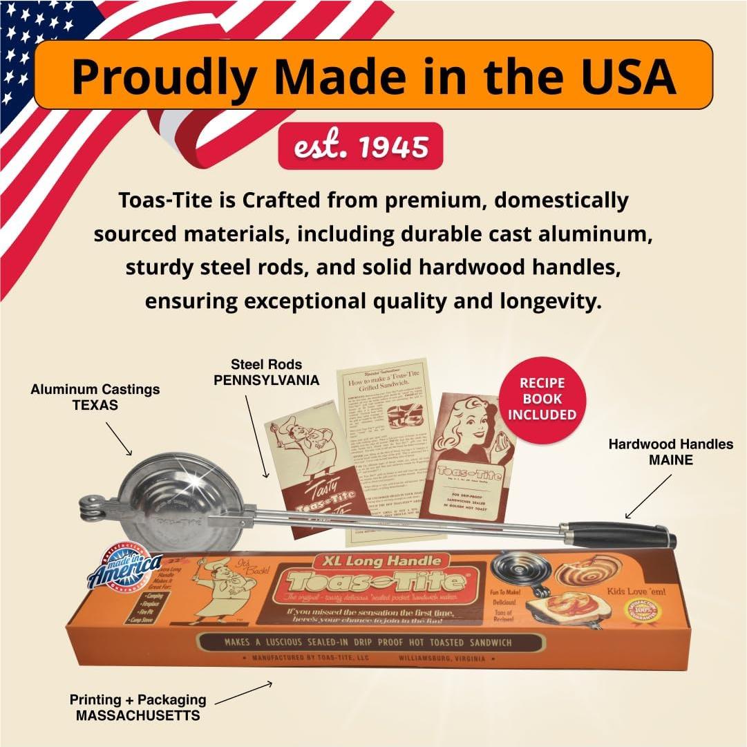 Grill de Sandwich Toas-Tite con Mango XL - Aluminio 55.2 cm