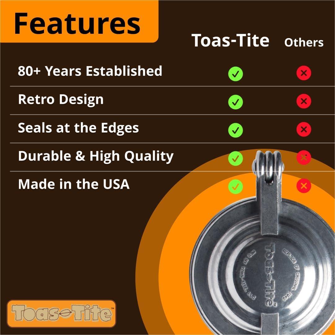 Grill de Sandwich Toas-Tite con Mango XL - Aluminio 55.2 cm