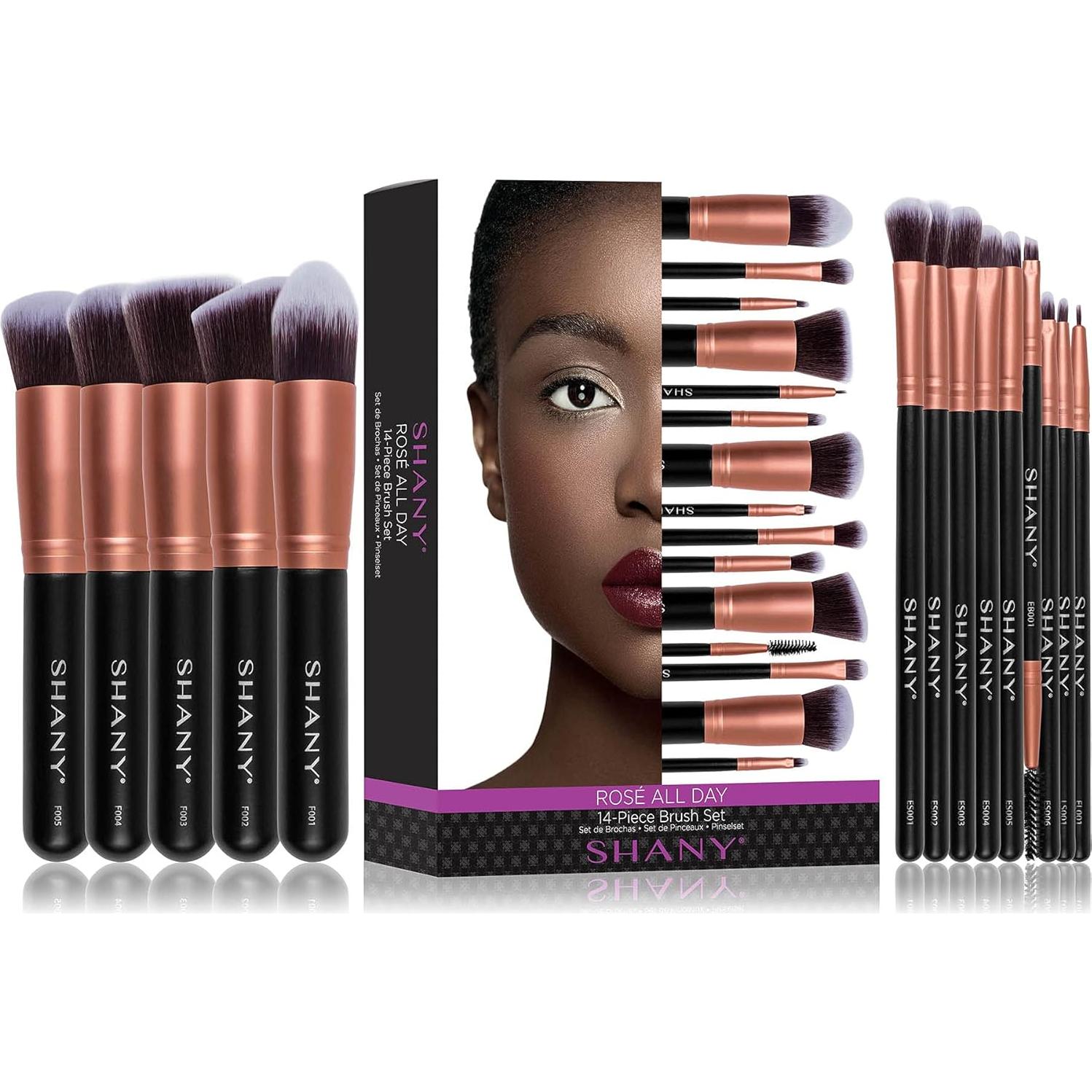 Set de Pinceles de Maquillaje SHANY Oro Rosado 14 Piezas