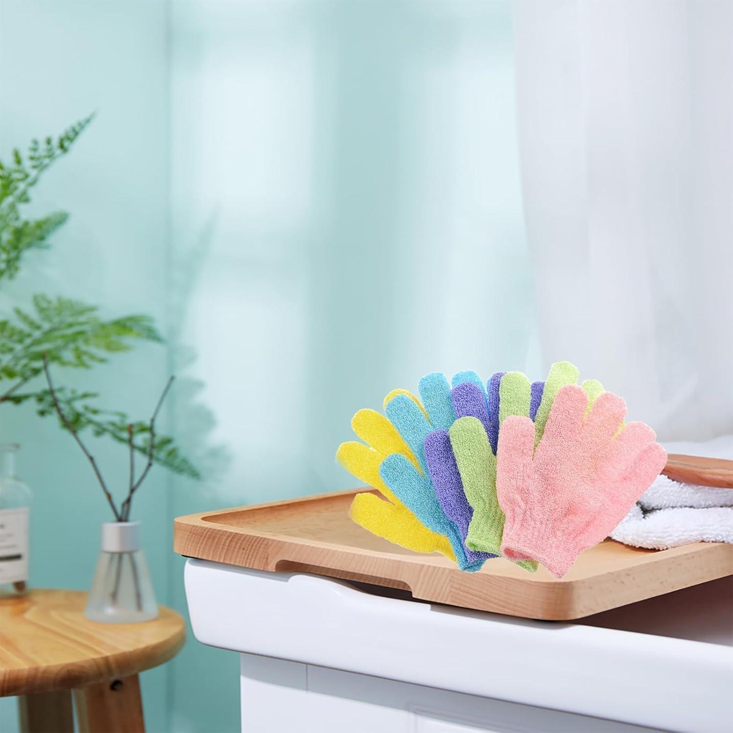 Guante Exfoliante de Baño MOLOPPO 2 PCS Lufa Limpiador Corporal