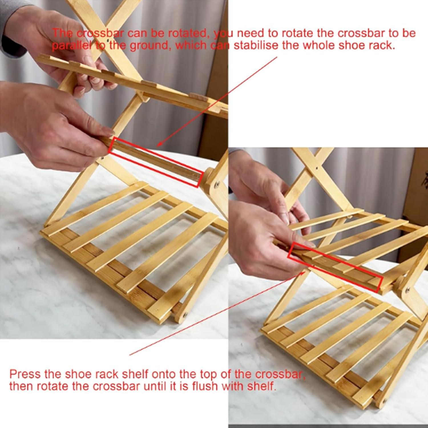 Estante para Zapatos YYW Plegable Negro 3 Capas Ahorra Espacio