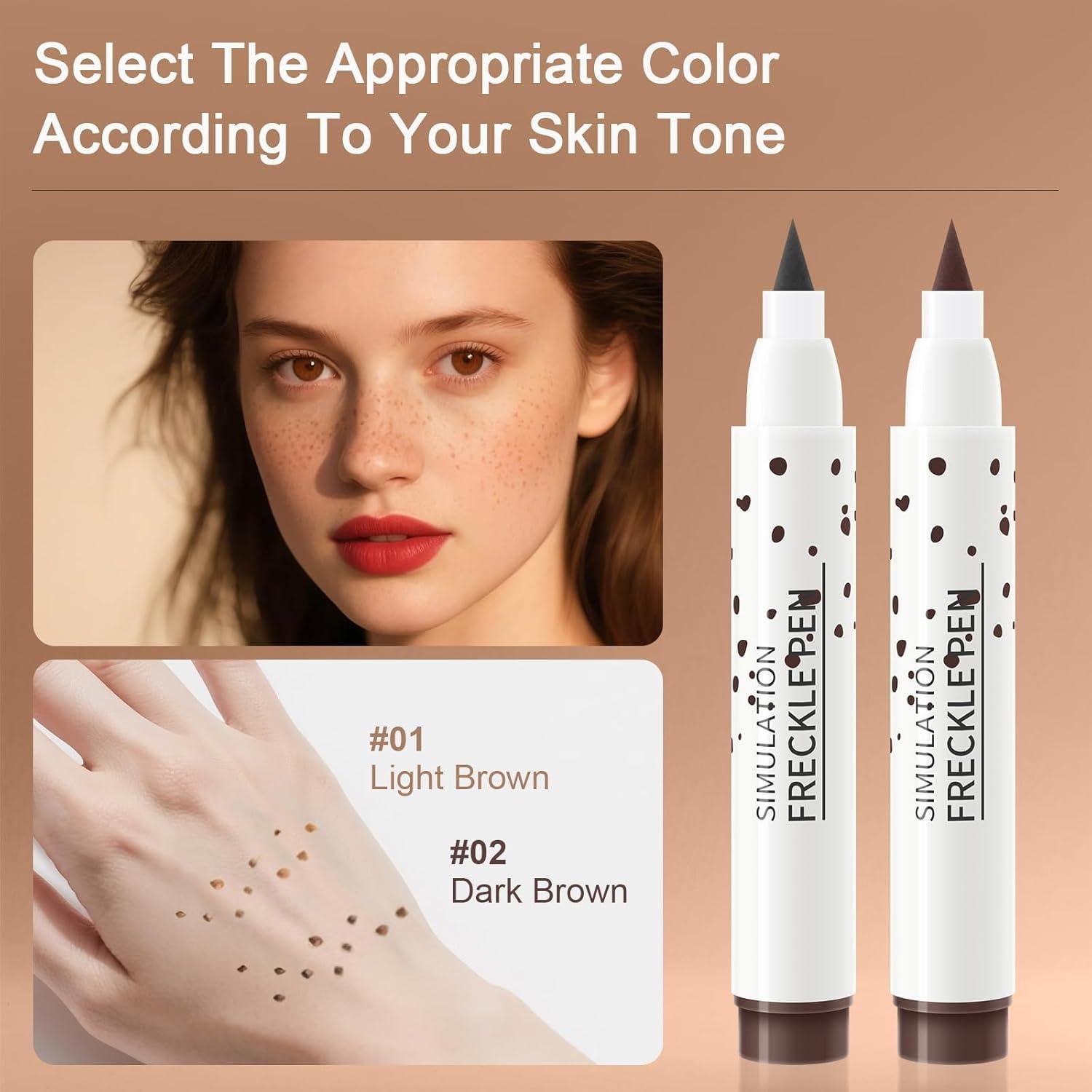 Bolígrafo de Pecas Falsas Fanterday Marrón Oscuro Impermeable