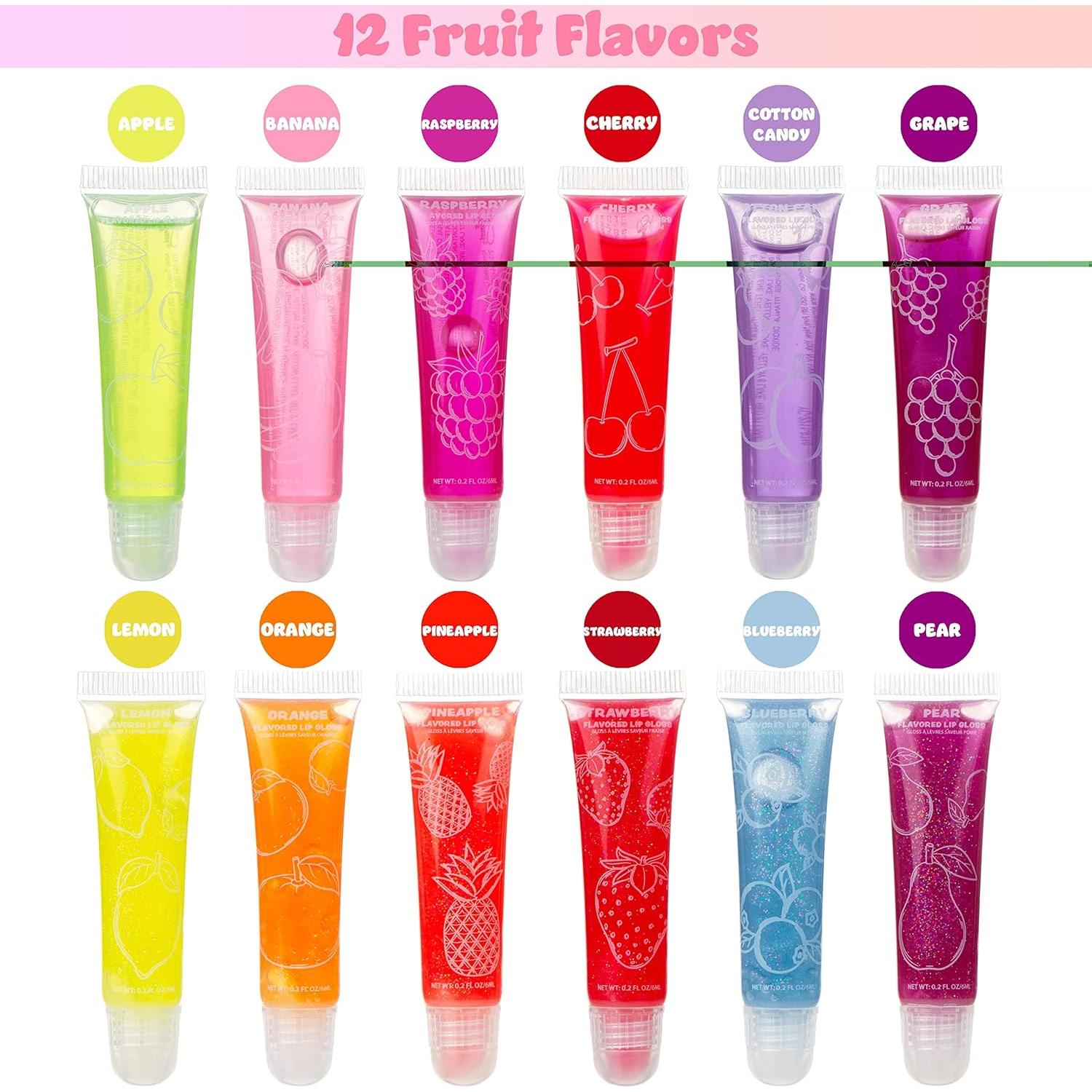 Set de 12 Brillos Labiales Frutales Expressions - No Tóxicos