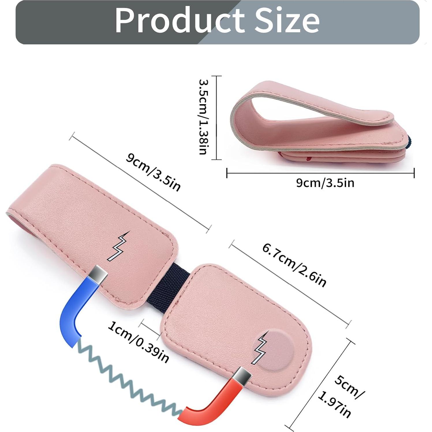 Soporte de Gafas de Sol TILDOSAC 2 Pack Rosa para Coche