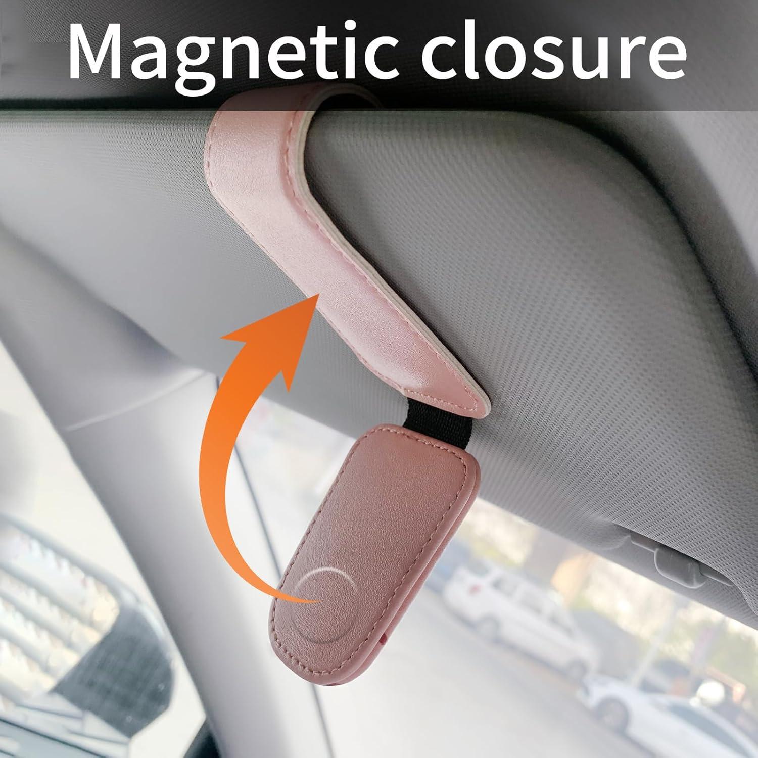 Soporte de Gafas de Sol TILDOSAC 2 Pack Rosa para Coche