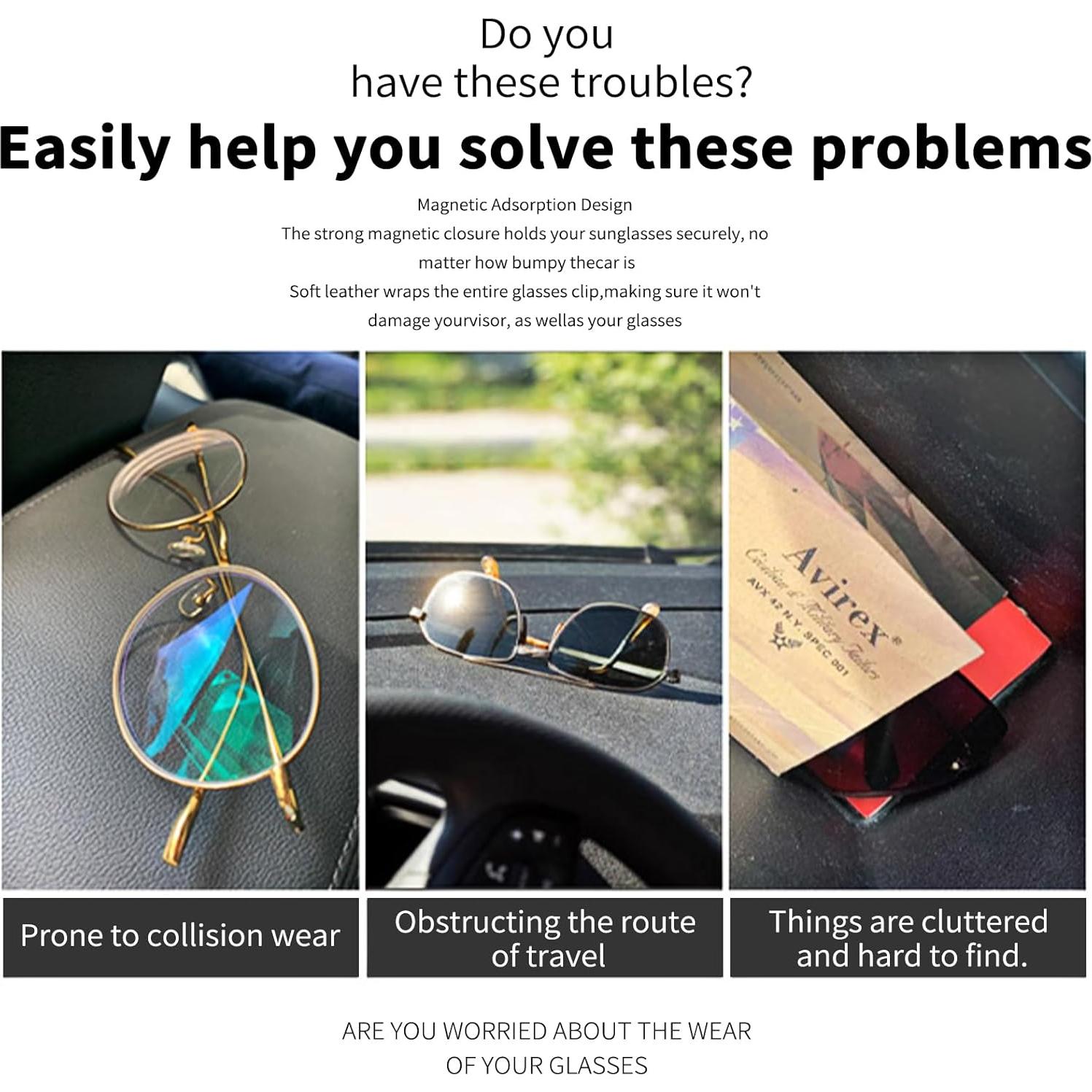 Soporte de Gafas de Sol TILDOSAC 2 Pack Rosa para Coche