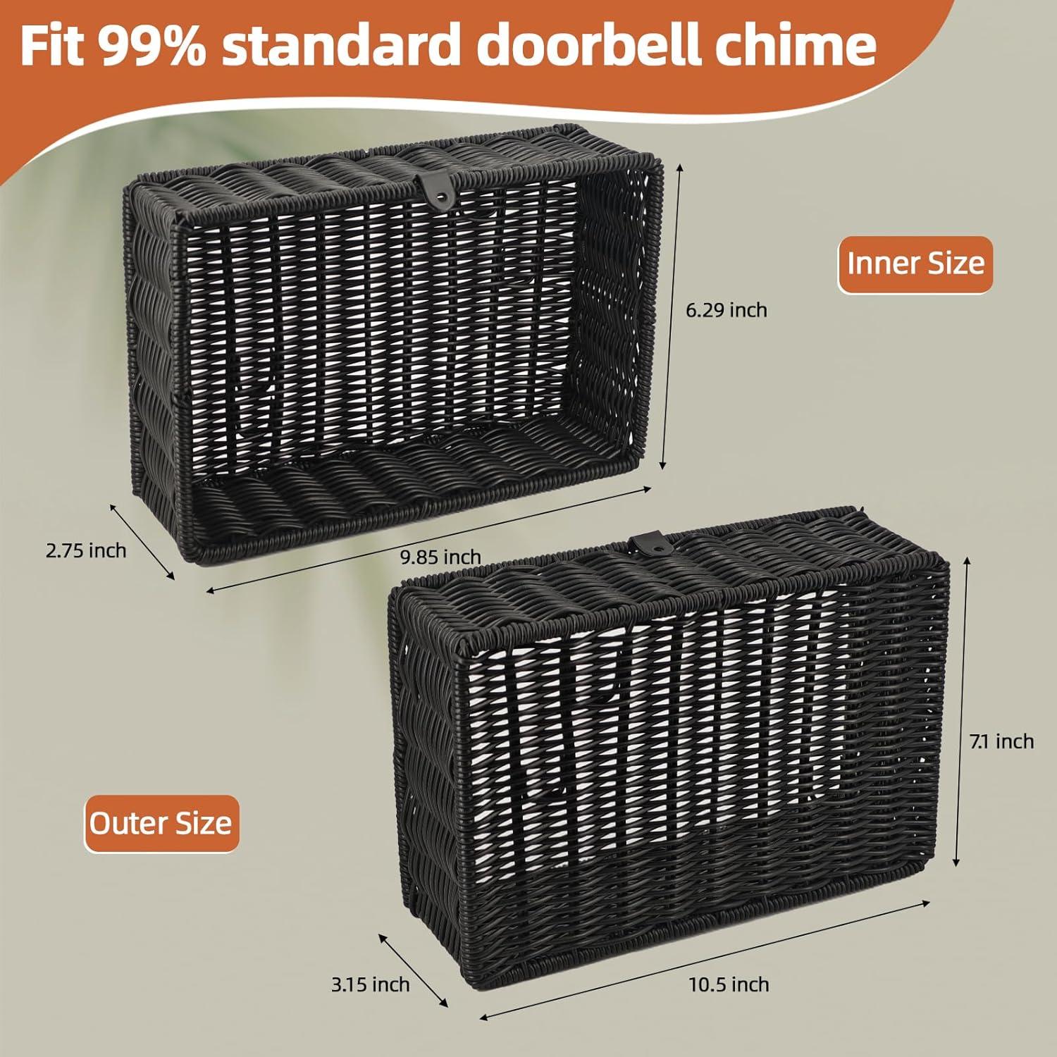 Caja Cubierta Timbre de Puerta QQKISSSKY Negro 25.4x17.8x7.6cm