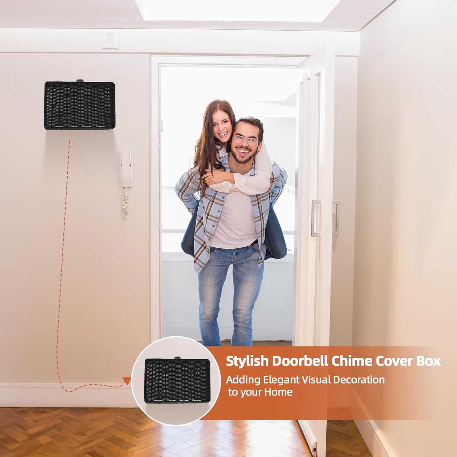 Caja Cubierta Timbre de Puerta QQKISSSKY Negro 25.4x17.8x7.6cm