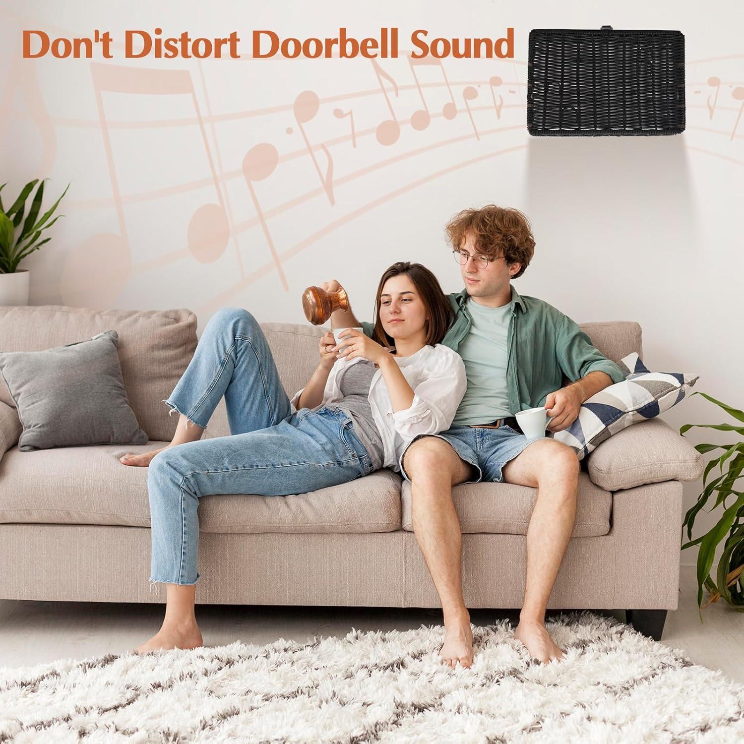 Caja Cubierta Timbre de Puerta QQKISSSKY Negro 25.4x17.8x7.6cm