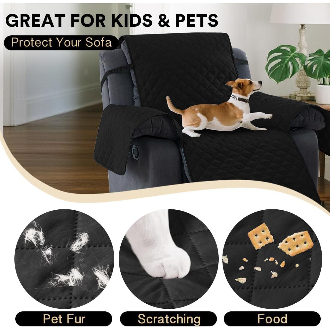 Cubierta de Sillón PrinceDeco Reversible Antideslizante 55.88 cm Negro