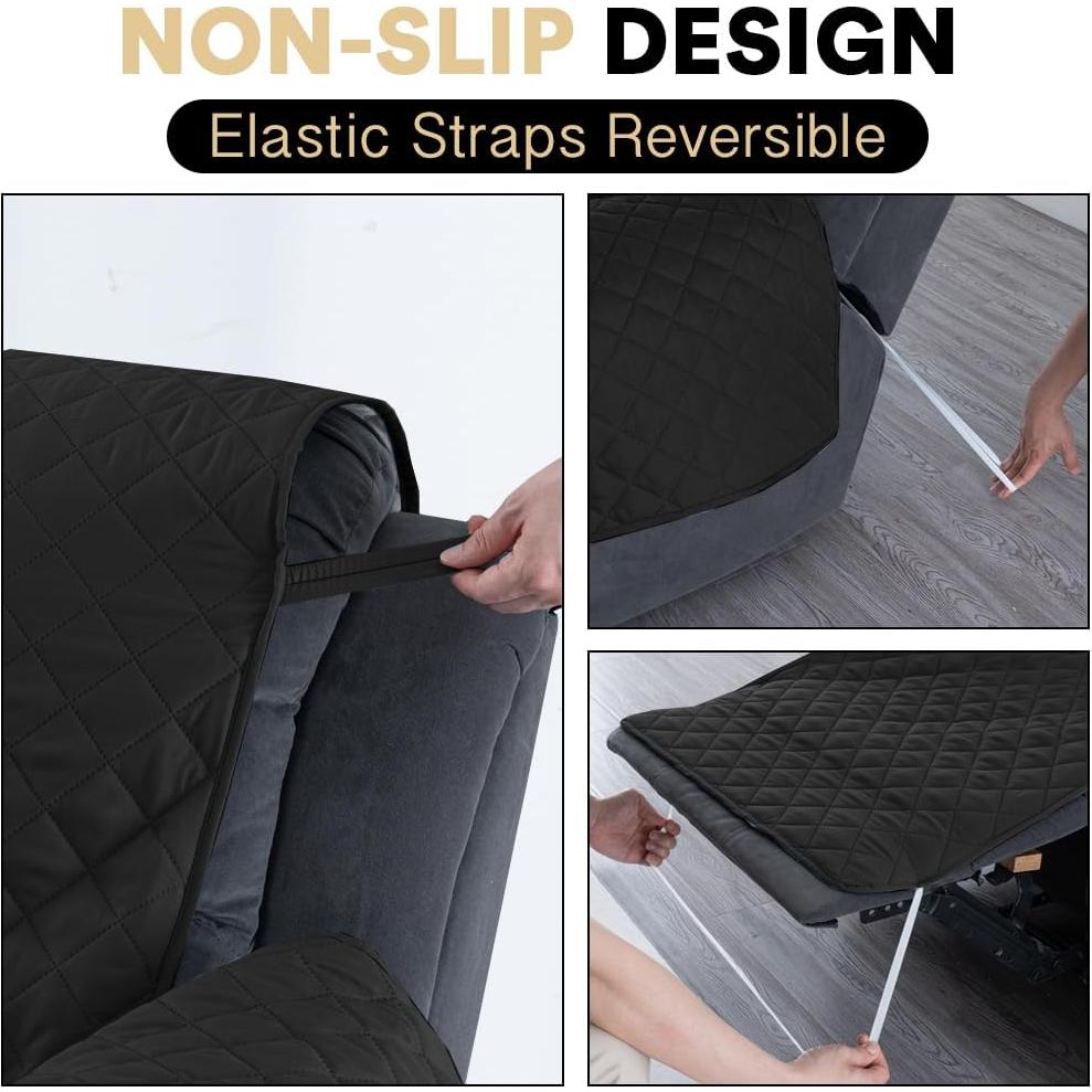 Cubierta de Sillón PrinceDeco Reversible Antideslizante 55.88 cm Negro