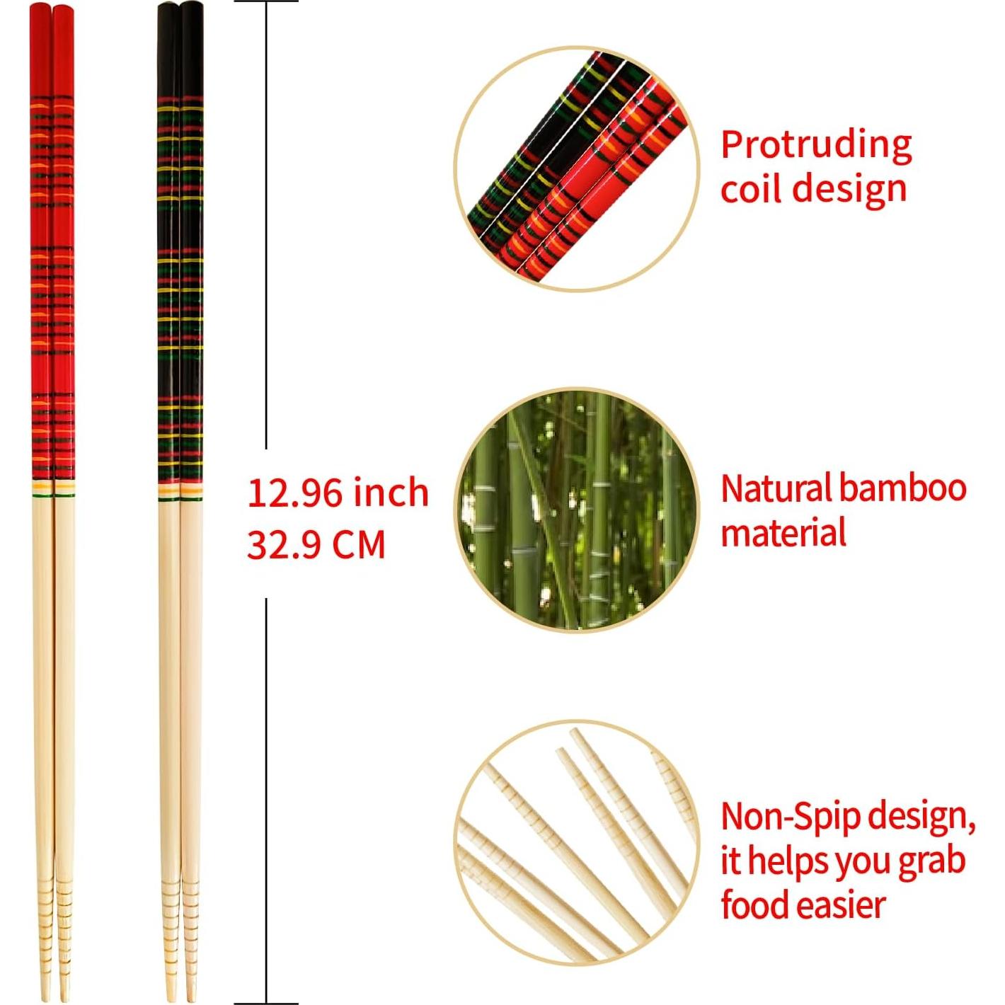 Palillos de Cocina de Bambú Ecológicos LANHUTHS 33 cm Juego de 2