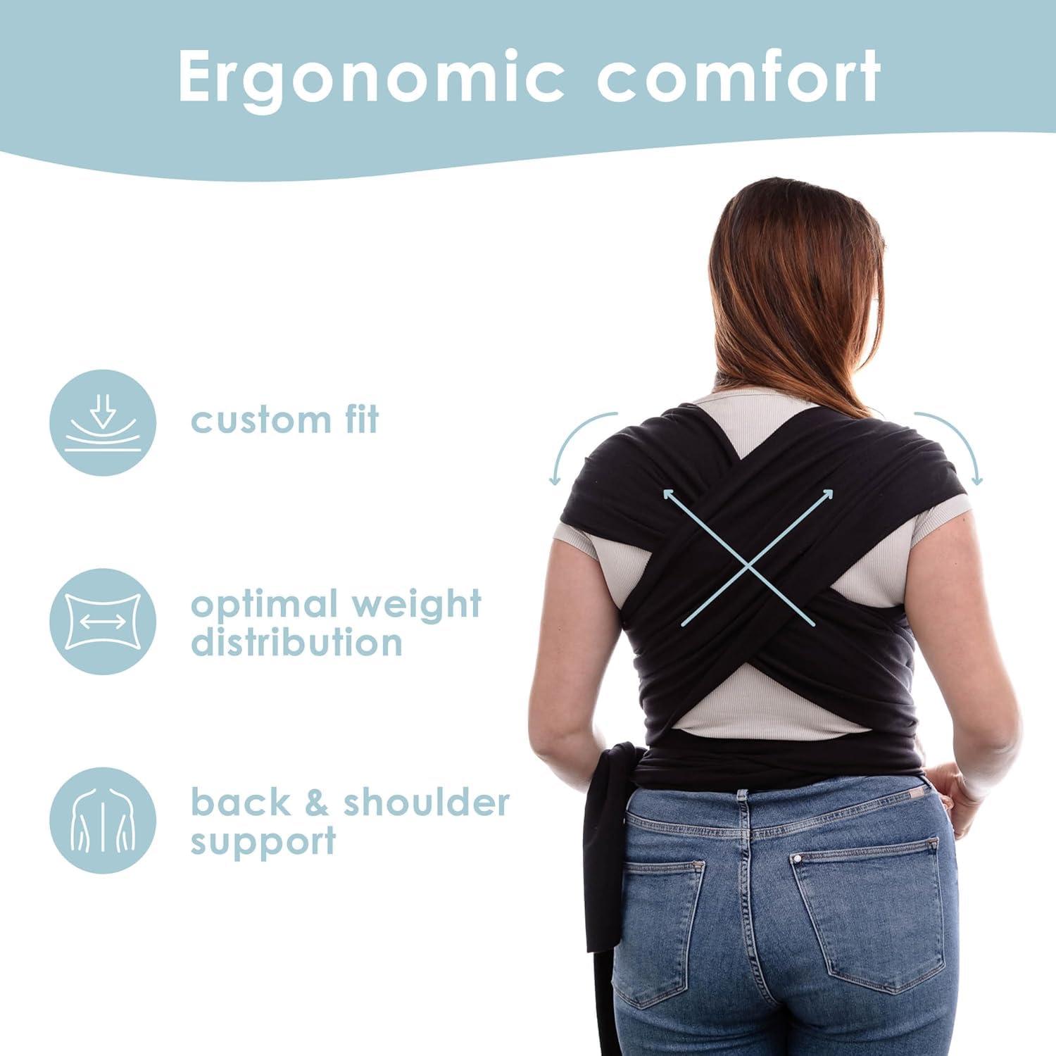 Fular Ergonómico Sleepy Wrap para Bebés 3.2-15.9 kg Negro